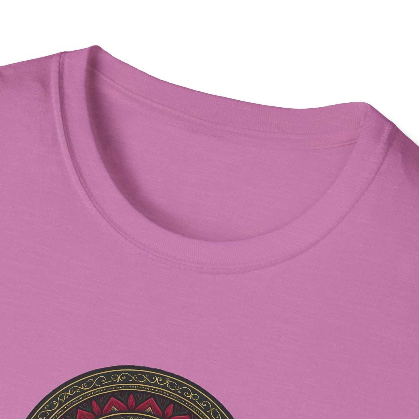 Mandala Pattern Unisex Softstyle T-Shirt, Relaxed Fit Tee, Gift for Meditation Lovers, Casual Wear, Festival Apparel