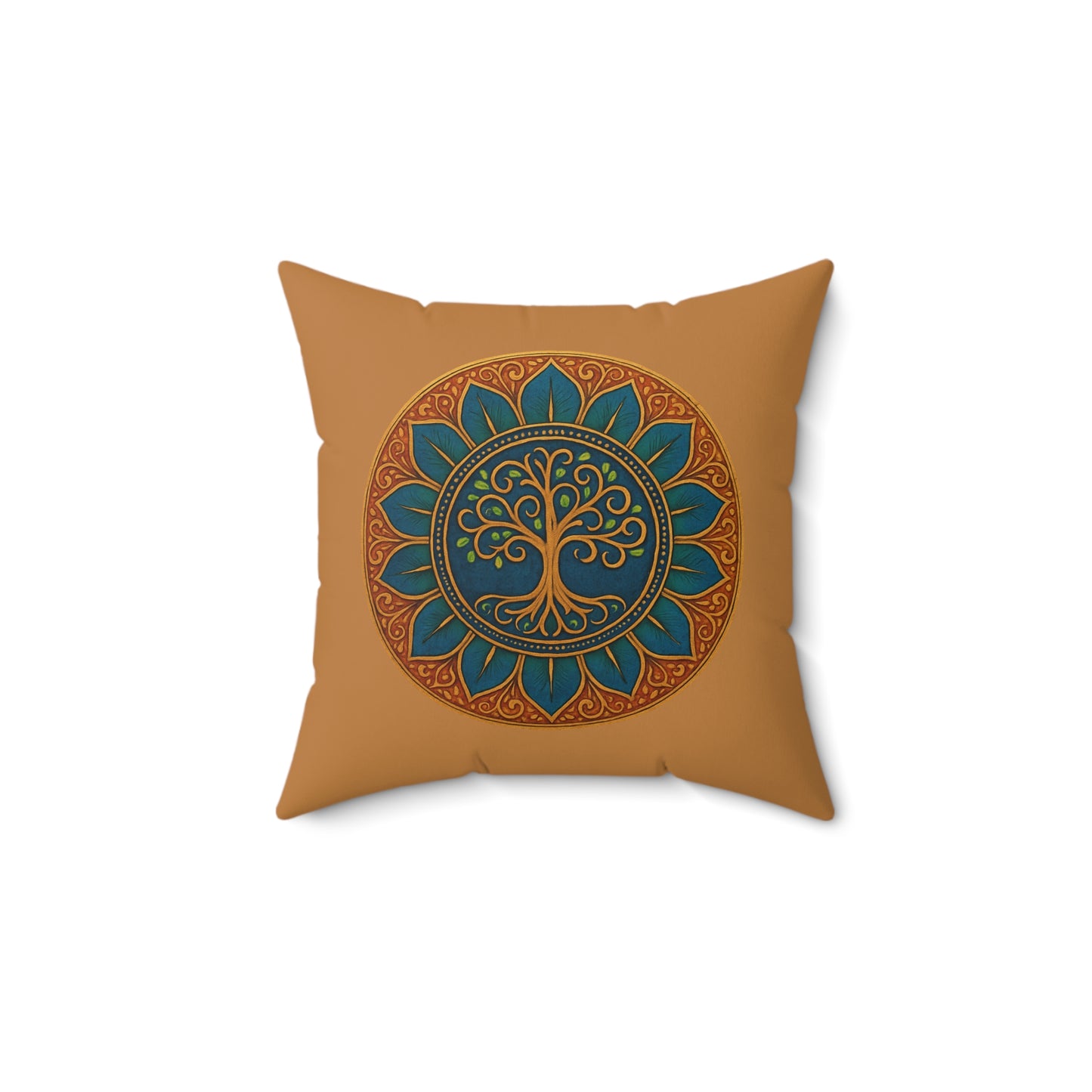 Bohemian Tree of Life Pillow, Decorative Throw Cushion, Home Decor Accent, Relaxing Gift, Meditation Pillow, Yoga Room Decor