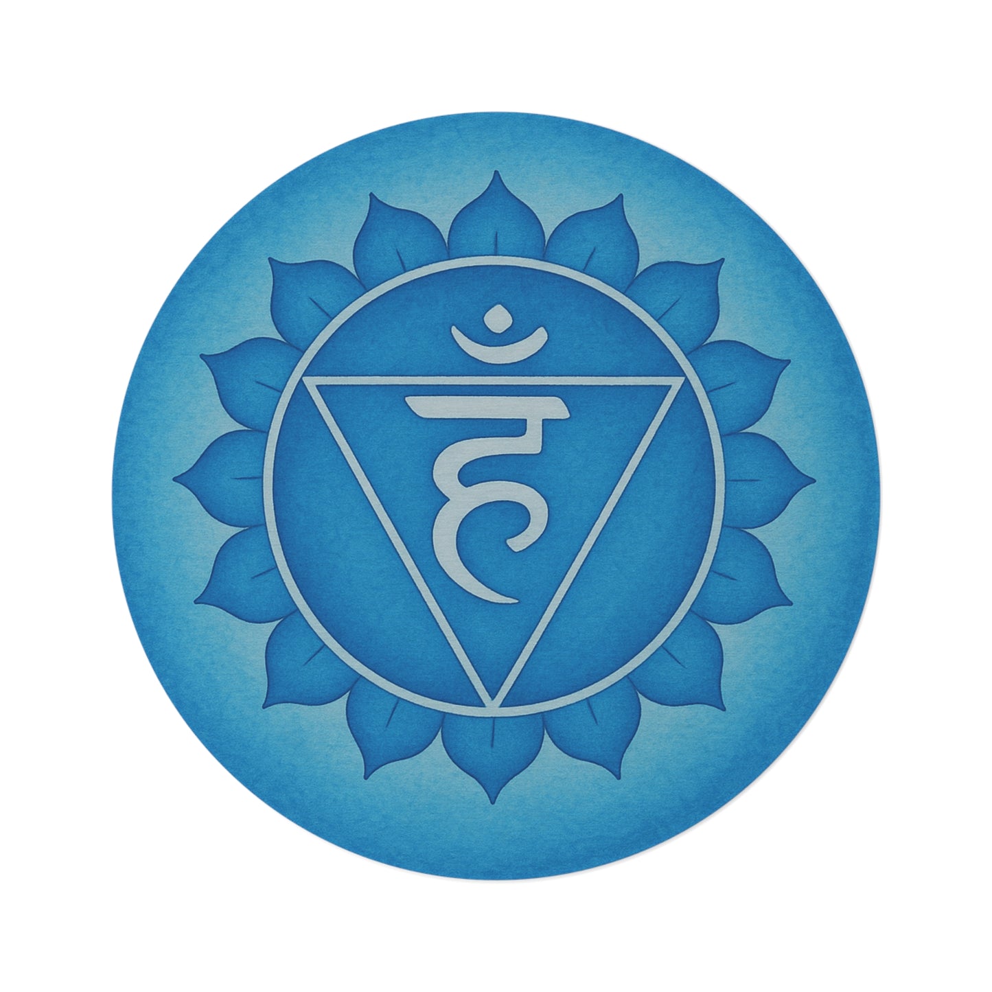 Serene Blue Chakra Round Rug | Meditation Decor, Yoga Mat, Spiritual Home Accent, Mindfulness Gift, Living Room Carpet