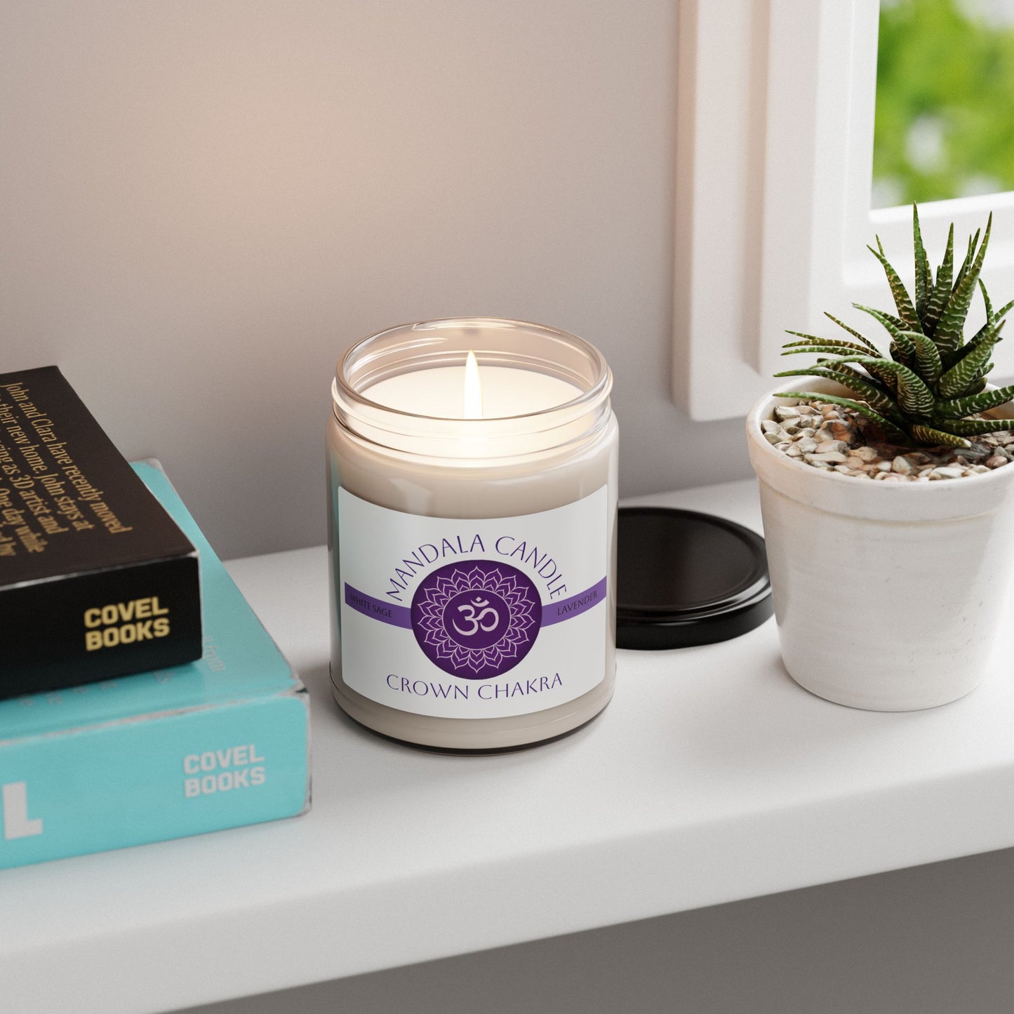 Crown Chakra White Sage and Lavender Scented Soy Candle
