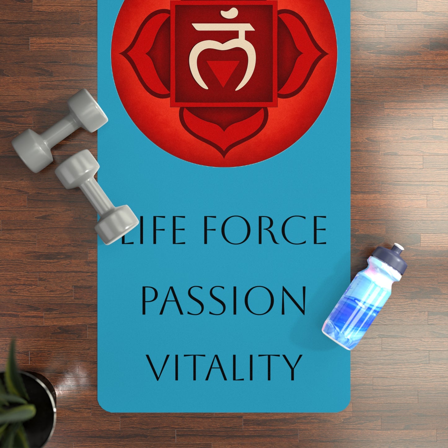 Root Chakra Grounding Energy Yoga Mat | Rubber Fitness Mat for Stability & Passion | Ideal for Meditation, Exercise, Pilates, and Gifts