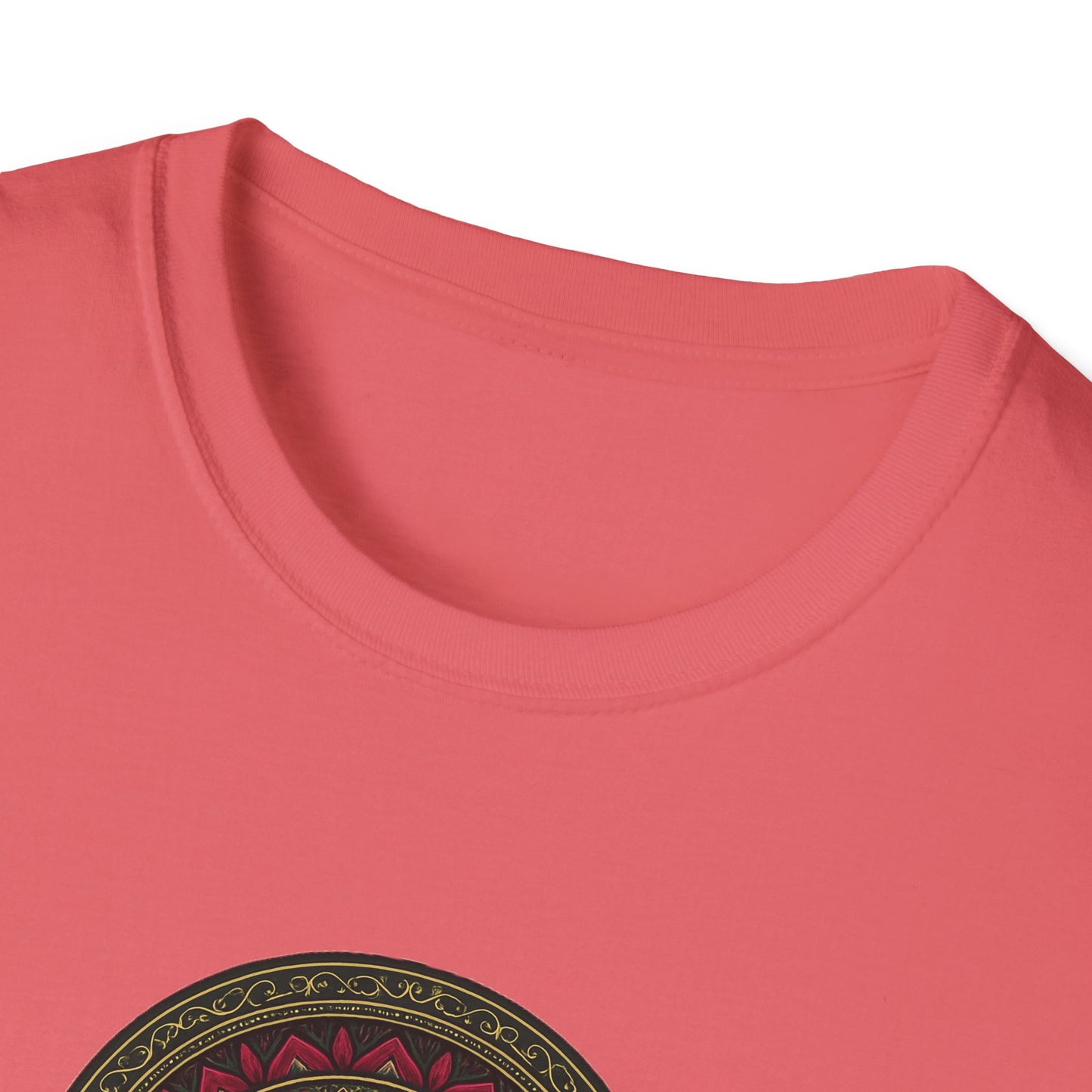 Mandala Pattern Unisex Softstyle T-Shirt, Relaxed Fit Tee, Gift for Meditation Lovers, Casual Wear, Festival Apparel