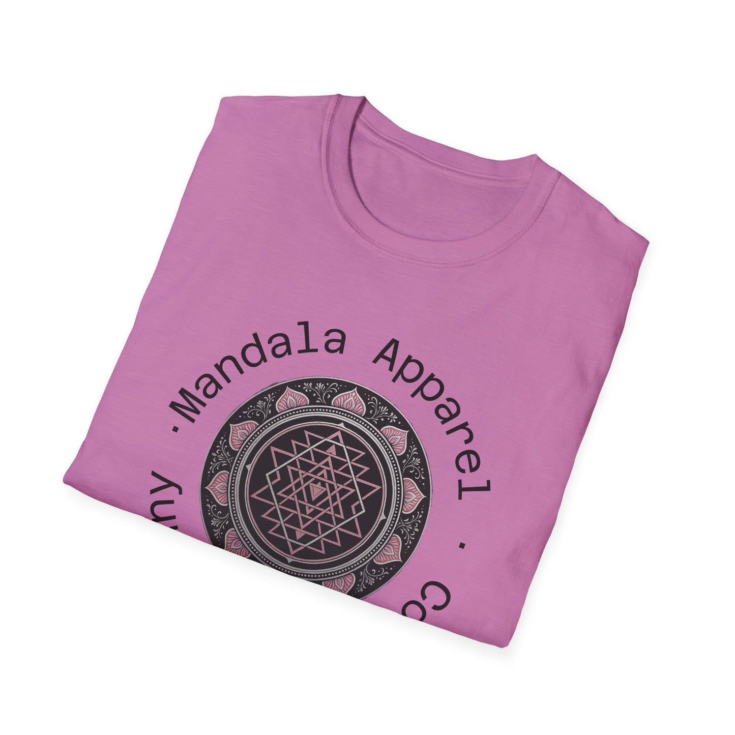 Mandala Design Unisex Softstyle T-Shirt, Bohemian Top, Yoga Apparel, Gift for Him or Her, Spiritual Clothing, Festival Wear