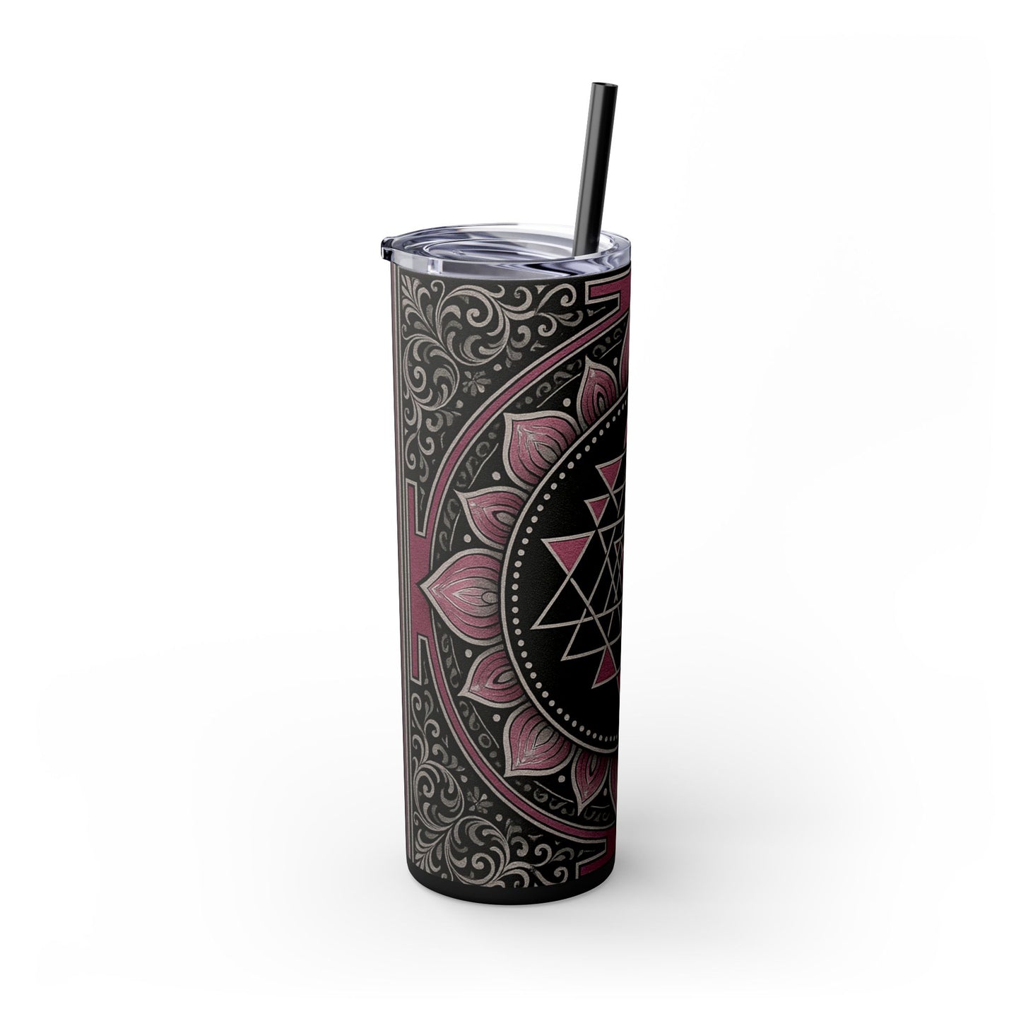 Bohemian Mandala Skinny Tumbler, Perfect for Yoga, Meditation, Gift for Her, Reusable Travel Mug, Spiritual Drinkware