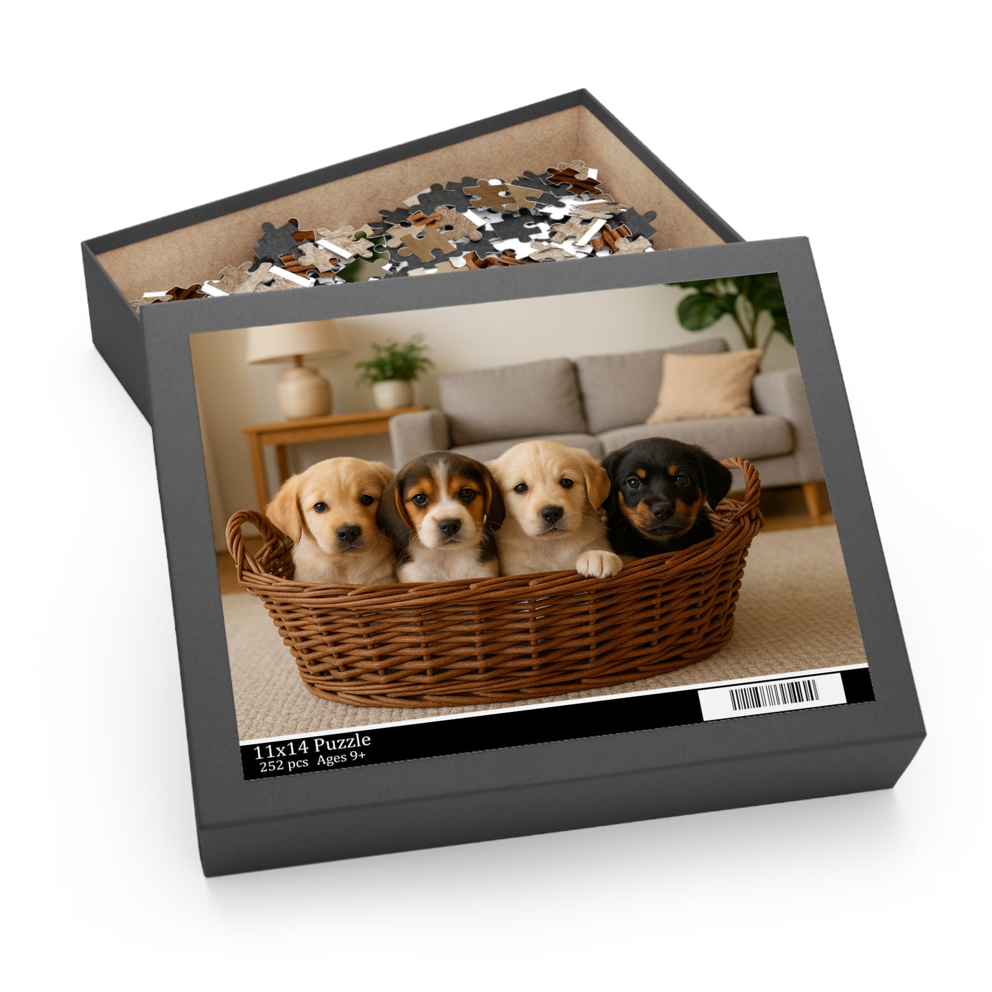 Adorable Puppy Puzzle - 120, 252, 500 Pieces, Gift for Dog Lovers, Family Activity, Pet-Themed Home Decor, Birthday Present
