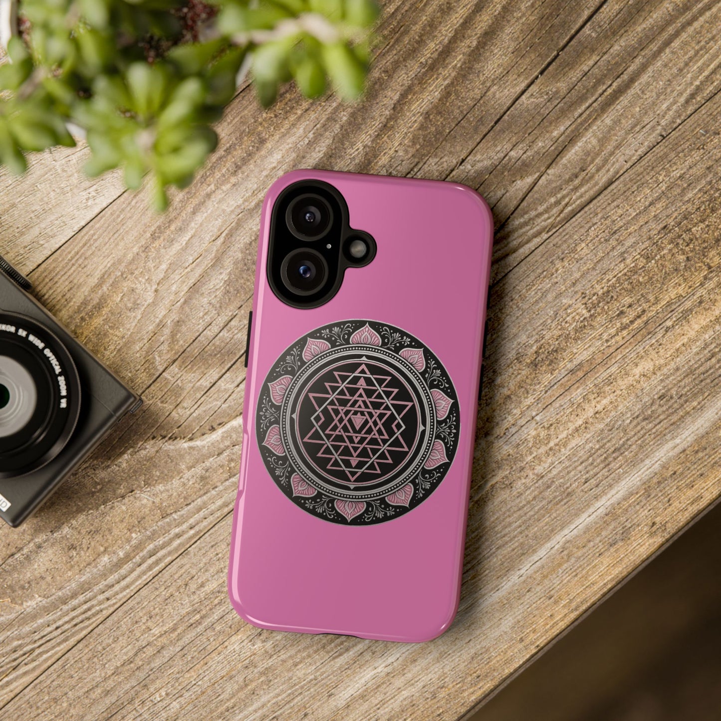 Pink Mandala Phone Case, Tough Phone Cover for Women, Unique Gift for Her, Boho Style, Vibrant Protective Case