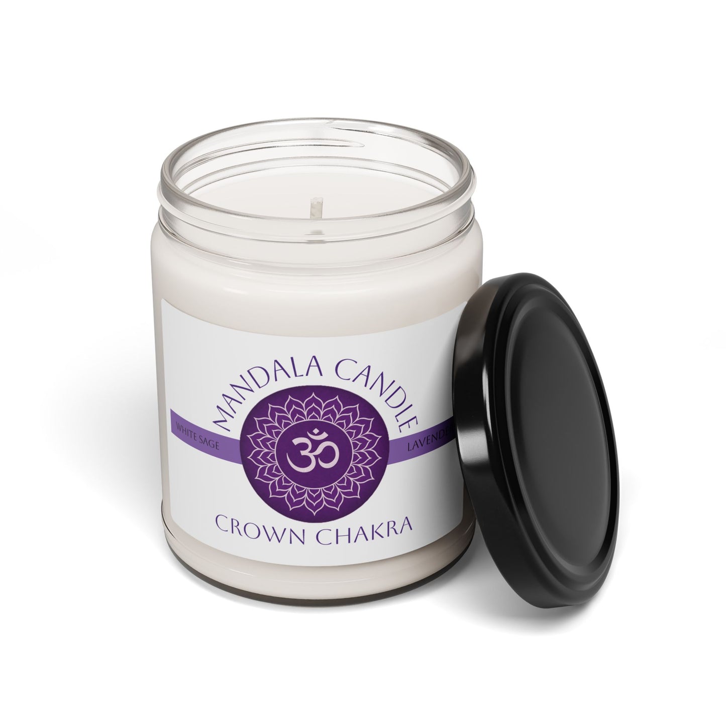 Crown Chakra White Sage and Lavender Scented Soy Candle