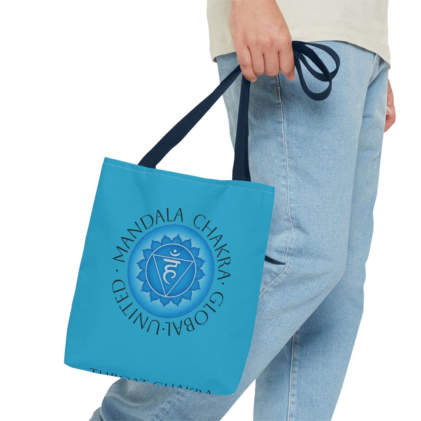 Spiritual Tote Bag - Throat Chakra Yoga Tote, Eco-Friendly Carryall