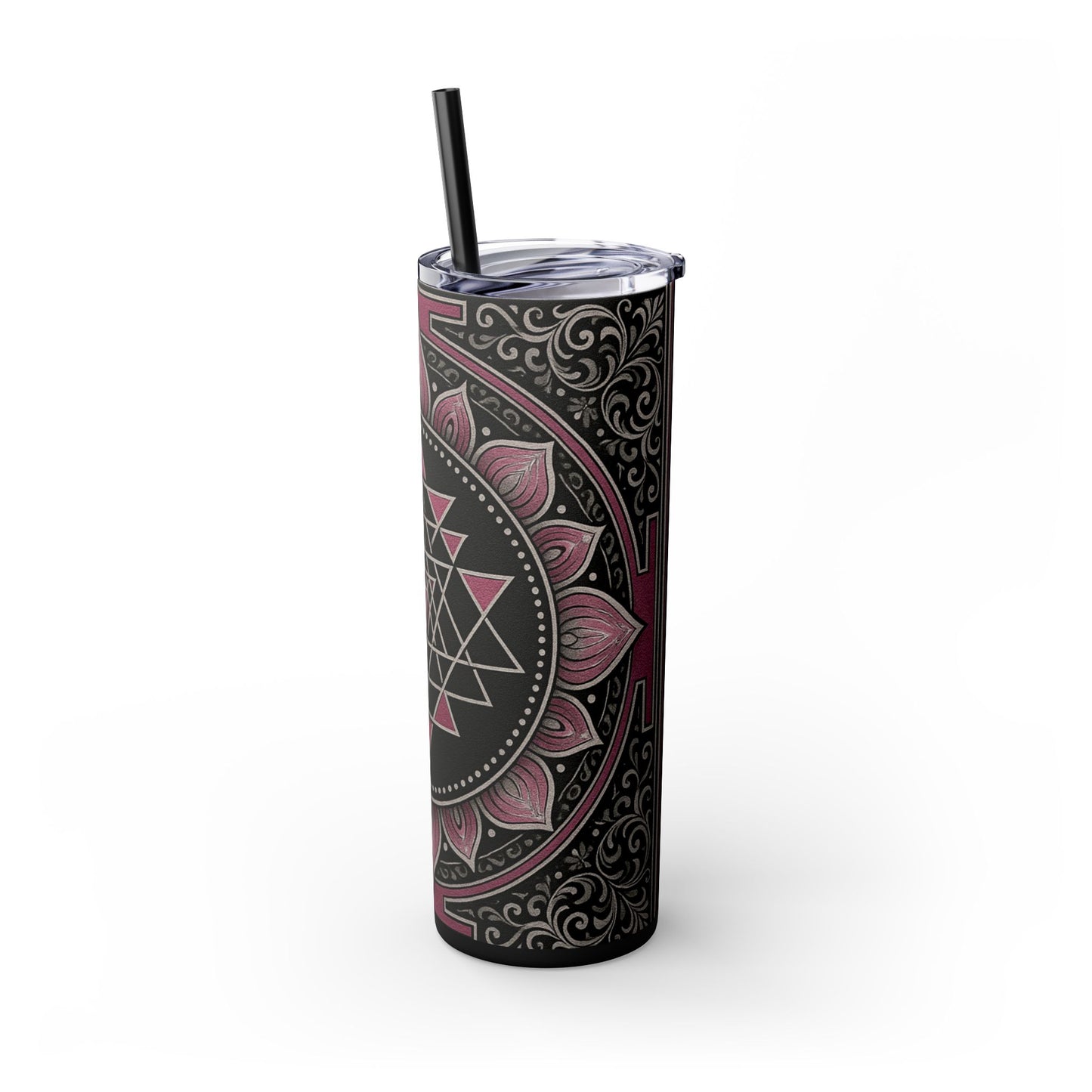 Bohemian Mandala Skinny Tumbler, Perfect for Yoga, Meditation, Gift for Her, Reusable Travel Mug, Spiritual Drinkware