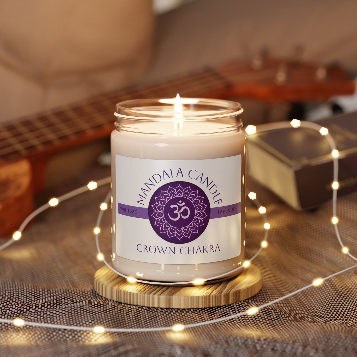 Crown Chakra White Sage and Lavender Scented Soy Candle