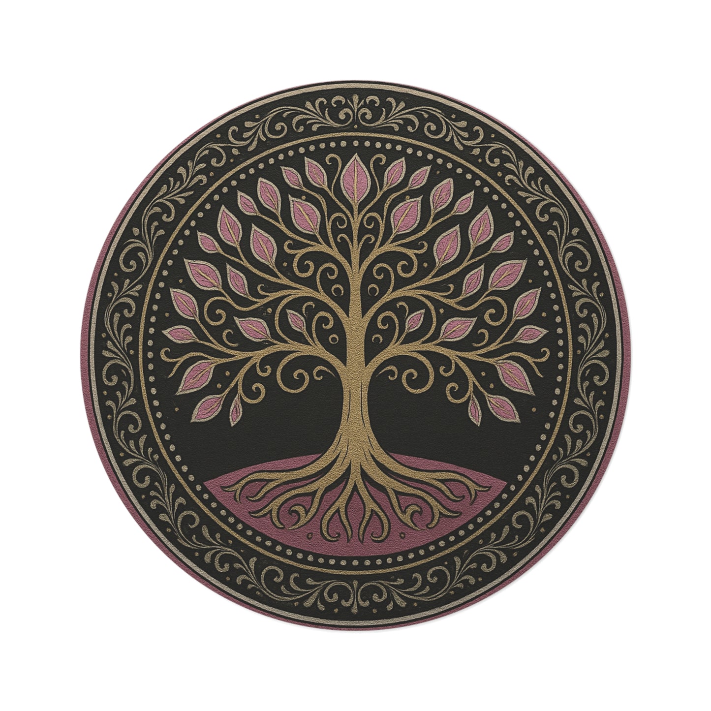 Elegant Tree of Life Round Rug | Bohemian Home Decor, Meditation Area Accent, Gift for Nature Lovers