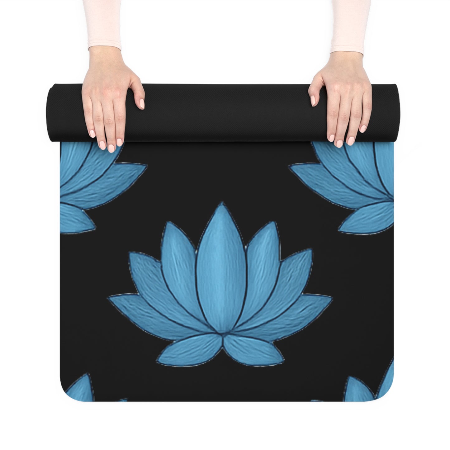 Lotus Blossom Rubber Yoga Mat | Ideal for Meditation, Fitness, Home Decor, Gift for Yogis, Eco-Friendly Yoga Essentials