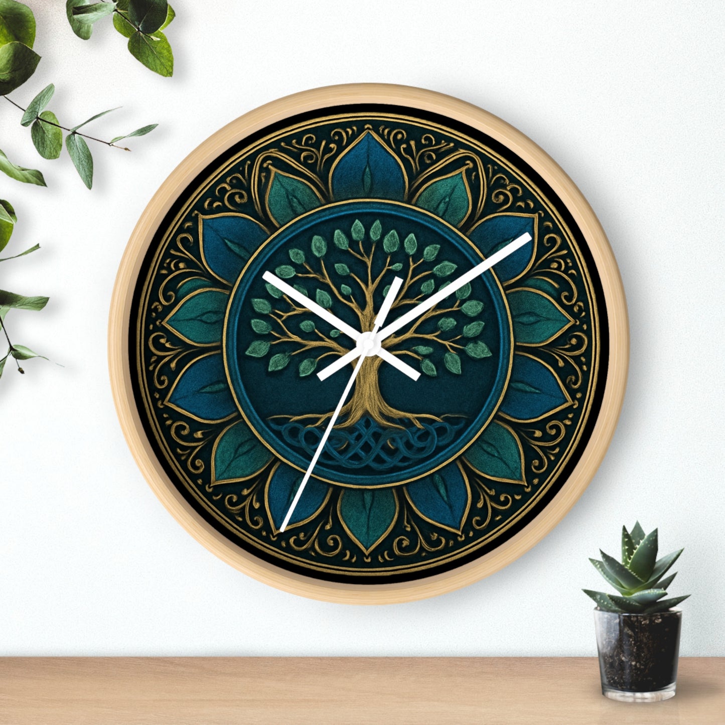 Bohemian Tree of Life Wall Clock, Home Decor, Rustic Gift, Meditation Accessories, Nature Inspired Clock