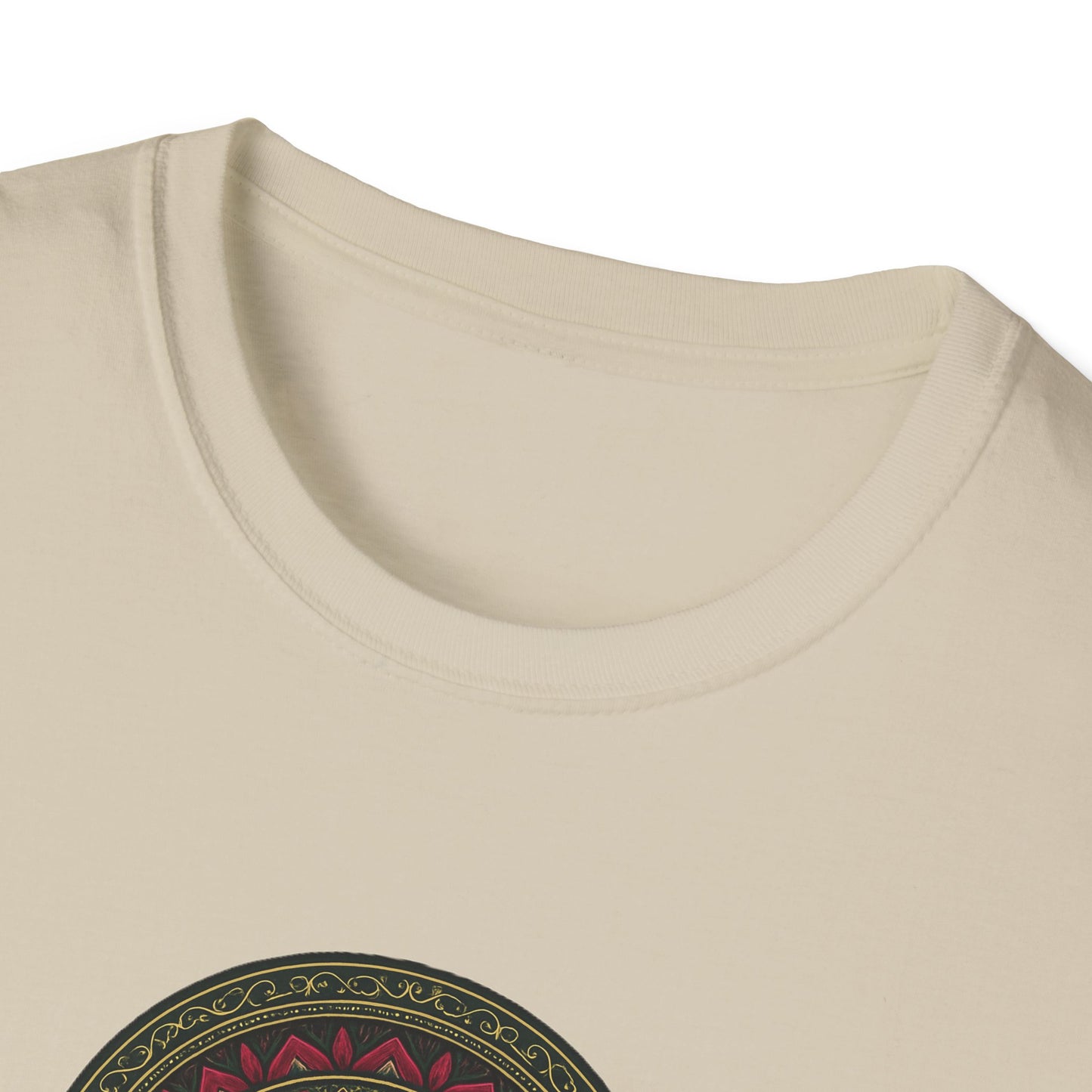 Mandala Pattern Unisex Softstyle T-Shirt, Relaxed Fit Tee, Gift for Meditation Lovers, Casual Wear, Festival Apparel