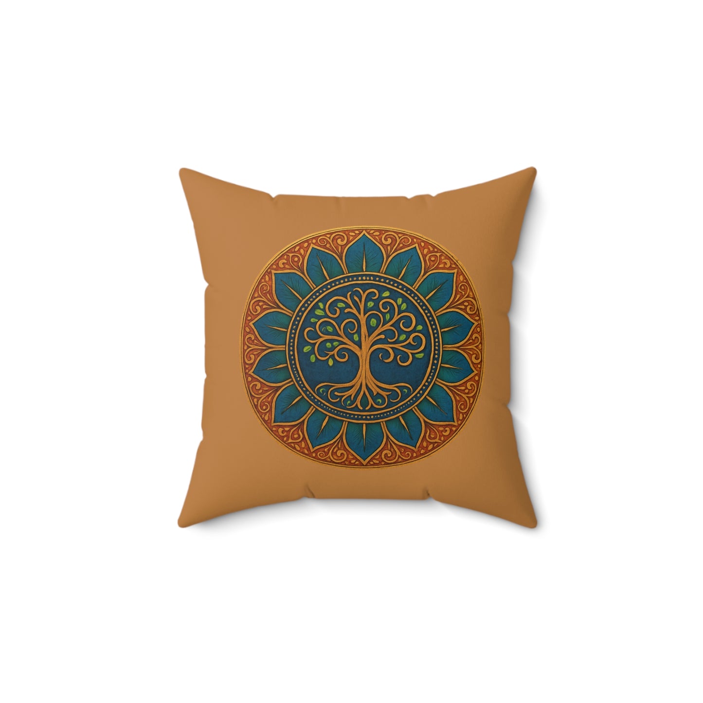 Bohemian Tree of Life Pillow, Decorative Throw Cushion, Home Decor Accent, Relaxing Gift, Meditation Pillow, Yoga Room Decor