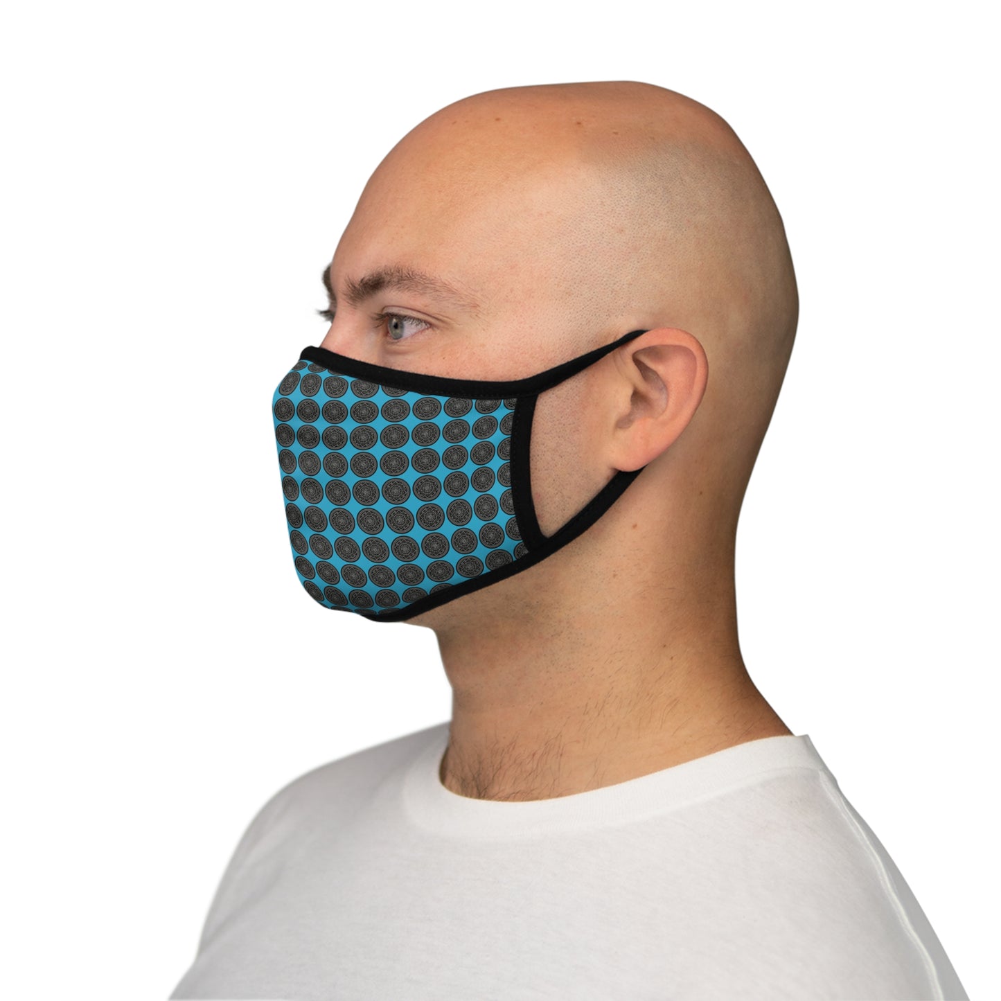 Stylish Fitted Face Mask with Blue Dots, Reusable Fashion Mask, Gift for Her, Face Covering for Everyday Use, Protective Mask