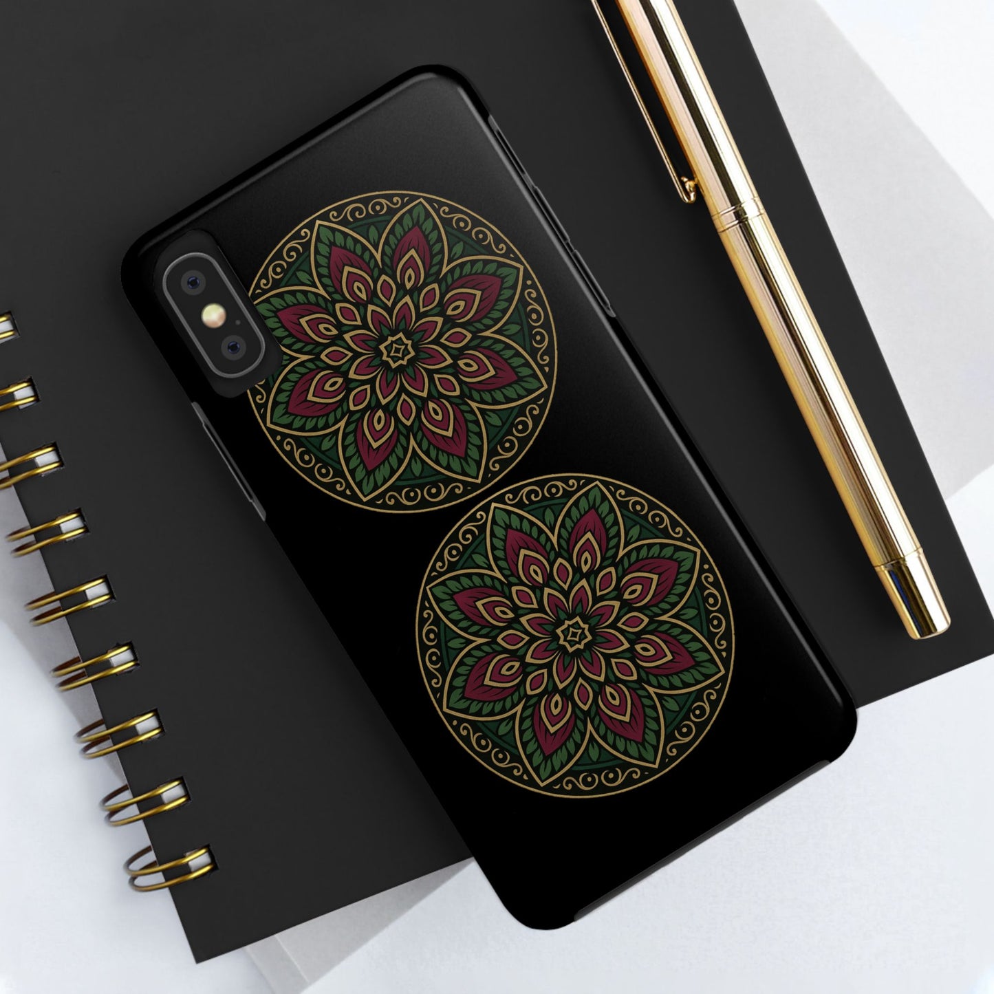 Artistic Phone Case with Mandala Design, Tough Case, Floral Phone Cover, Unique Gift for Her, Stylish Protection