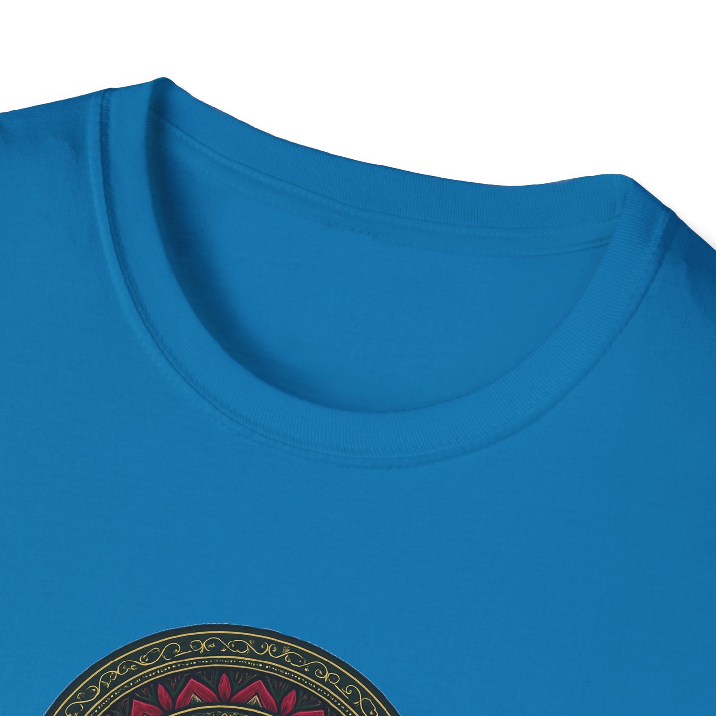 Mandala Pattern Unisex Softstyle T-Shirt, Relaxed Fit Tee, Gift for Meditation Lovers, Casual Wear, Festival Apparel