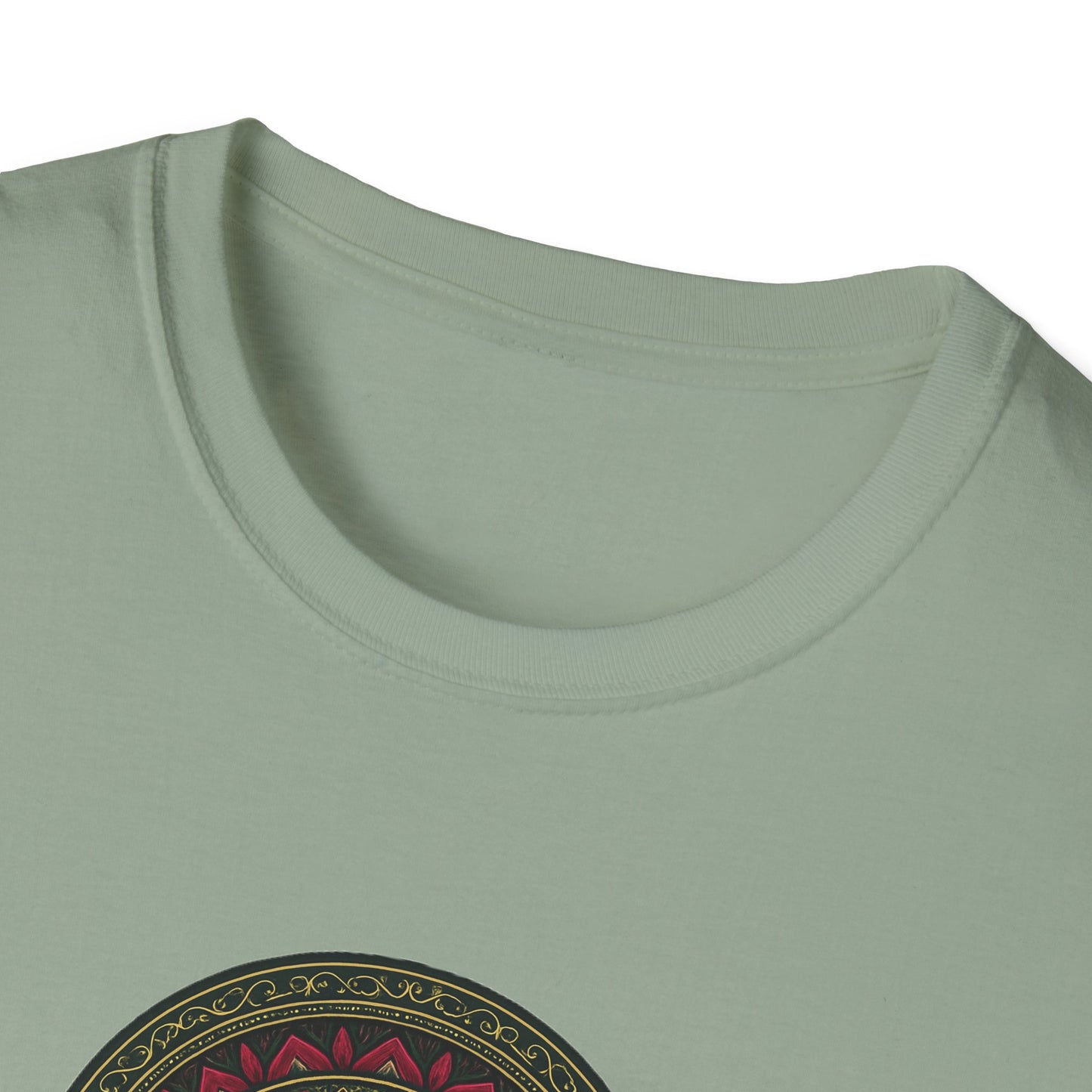 Mandala Pattern Unisex Softstyle T-Shirt, Relaxed Fit Tee, Gift for Meditation Lovers, Casual Wear, Festival Apparel