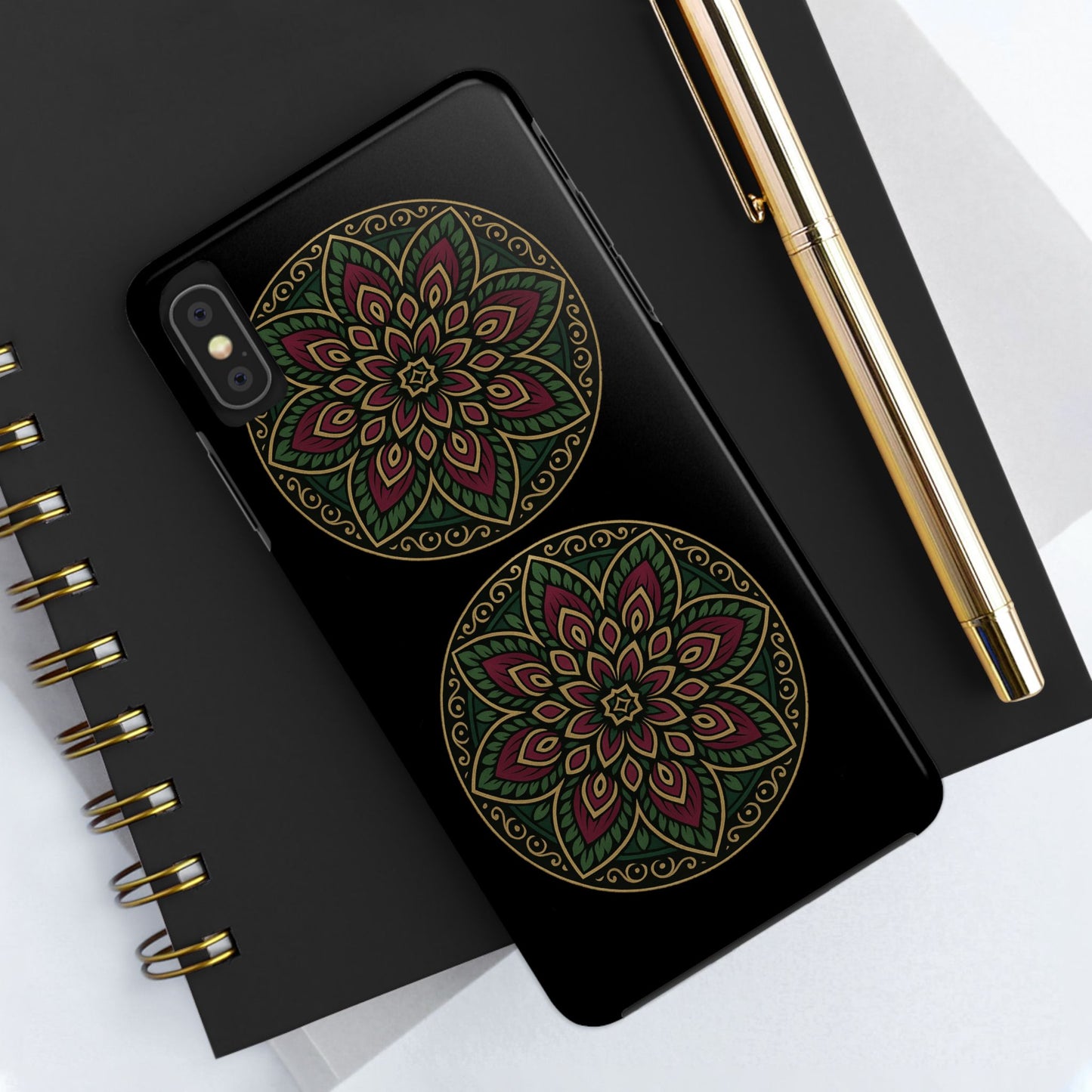 Artistic Phone Case with Mandala Design, Tough Case, Floral Phone Cover, Unique Gift for Her, Stylish Protection