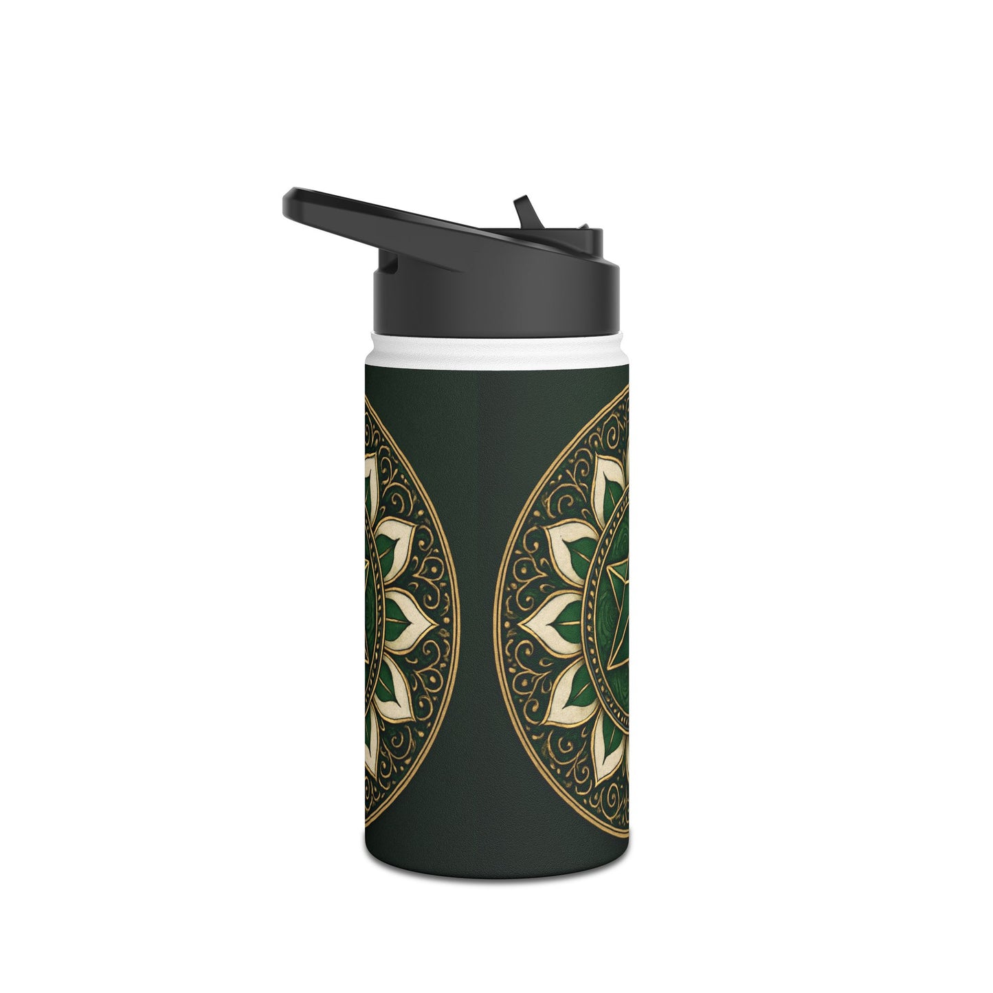 Bohemian Stainless Steel Water Bottle, Eco-Friendly Drinkware, Yoga Hydration, Gift for Nature Lovers, Reusable Metal Bottle, Mandala Design
