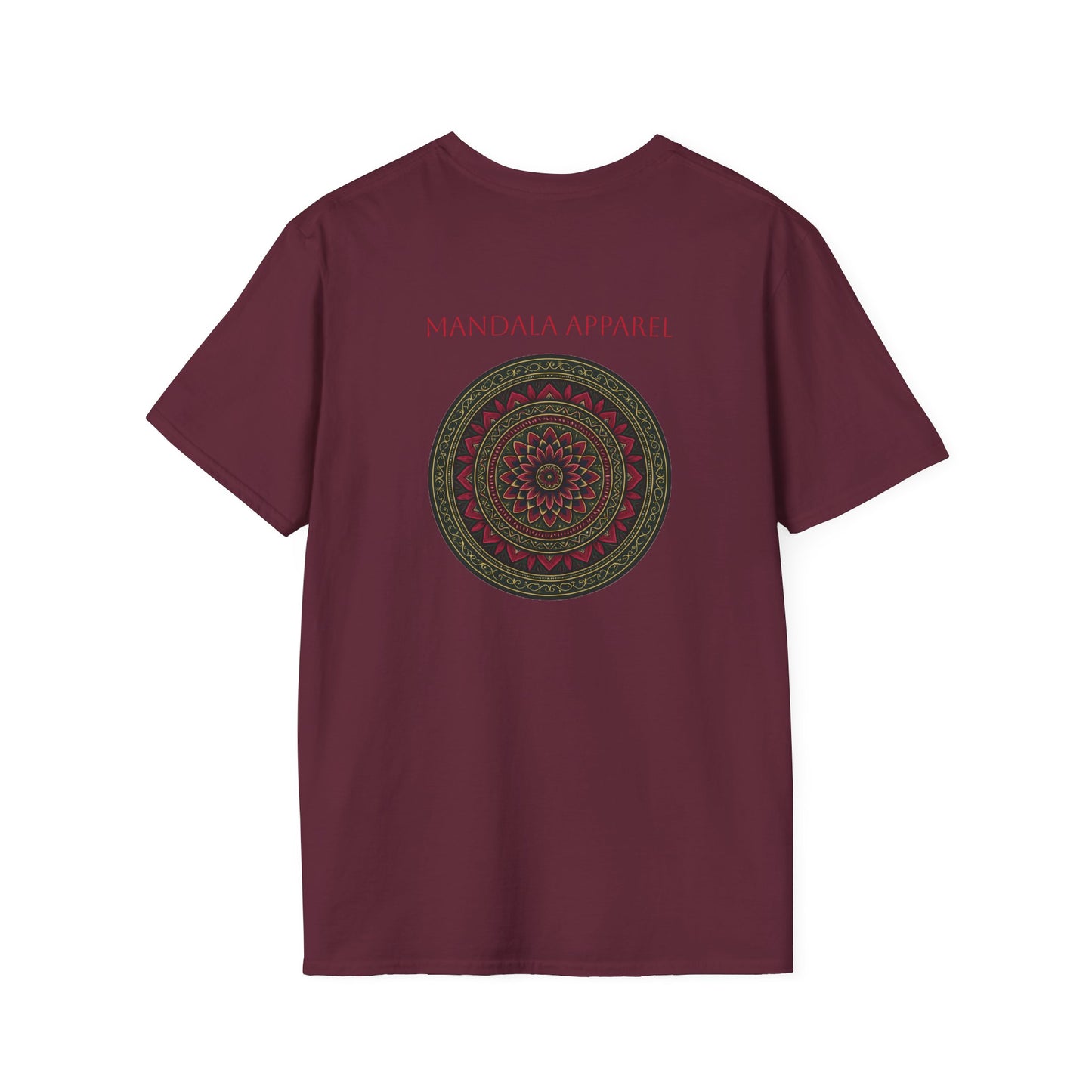 Mandala Pattern Unisex Softstyle T-Shirt, Relaxed Fit Tee, Gift for Meditation Lovers, Casual Wear, Festival Apparel