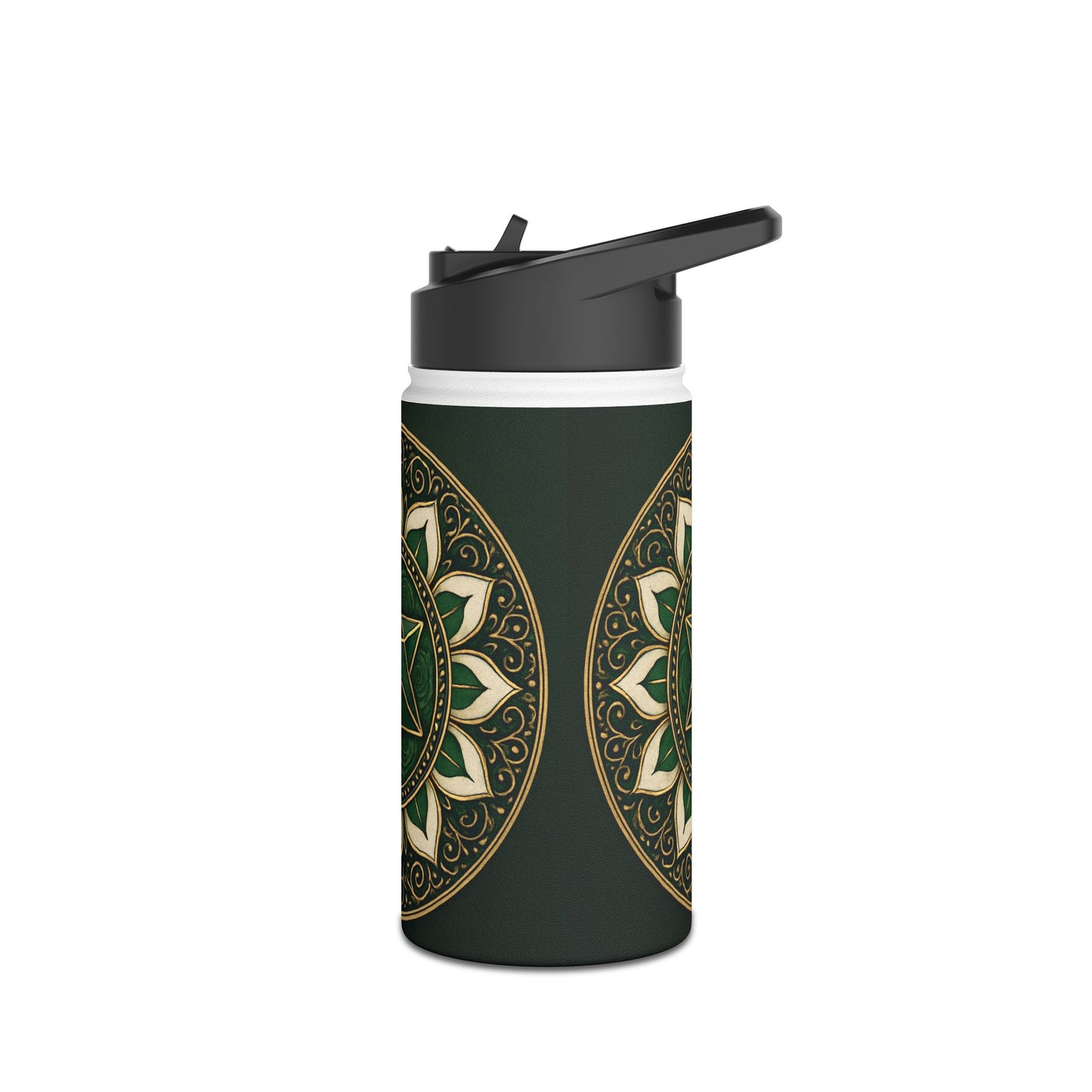 Bohemian Stainless Steel Water Bottle, Eco-Friendly Drinkware, Yoga Hydration, Gift for Nature Lovers, Reusable Metal Bottle, Mandala Design