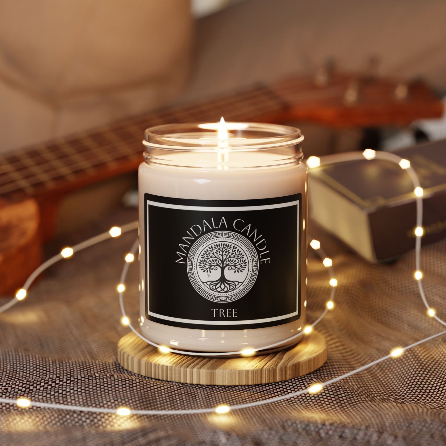 Soy Candle - Mandala Black and White Relaxing Aromatherapy Gift
