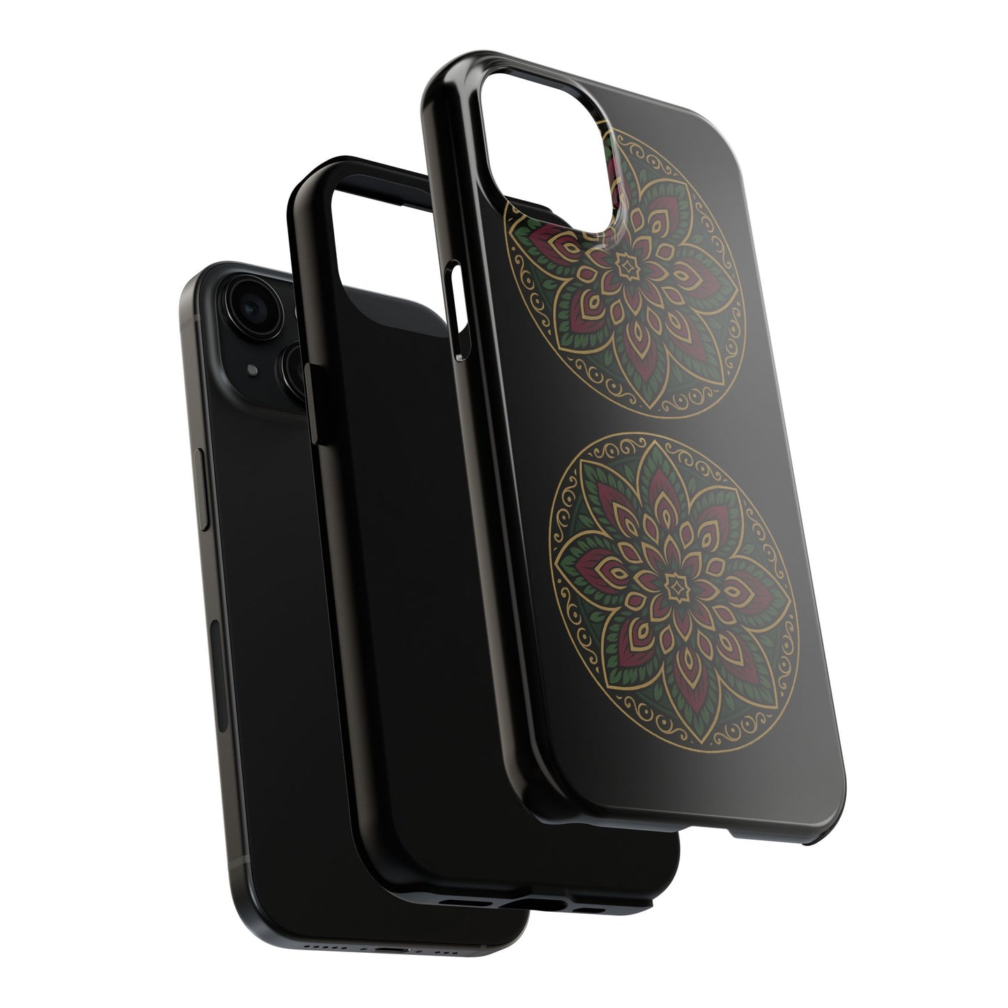 Artistic Phone Case with Mandala Design, Tough Case, Floral Phone Cover, Unique Gift for Her, Stylish Protection