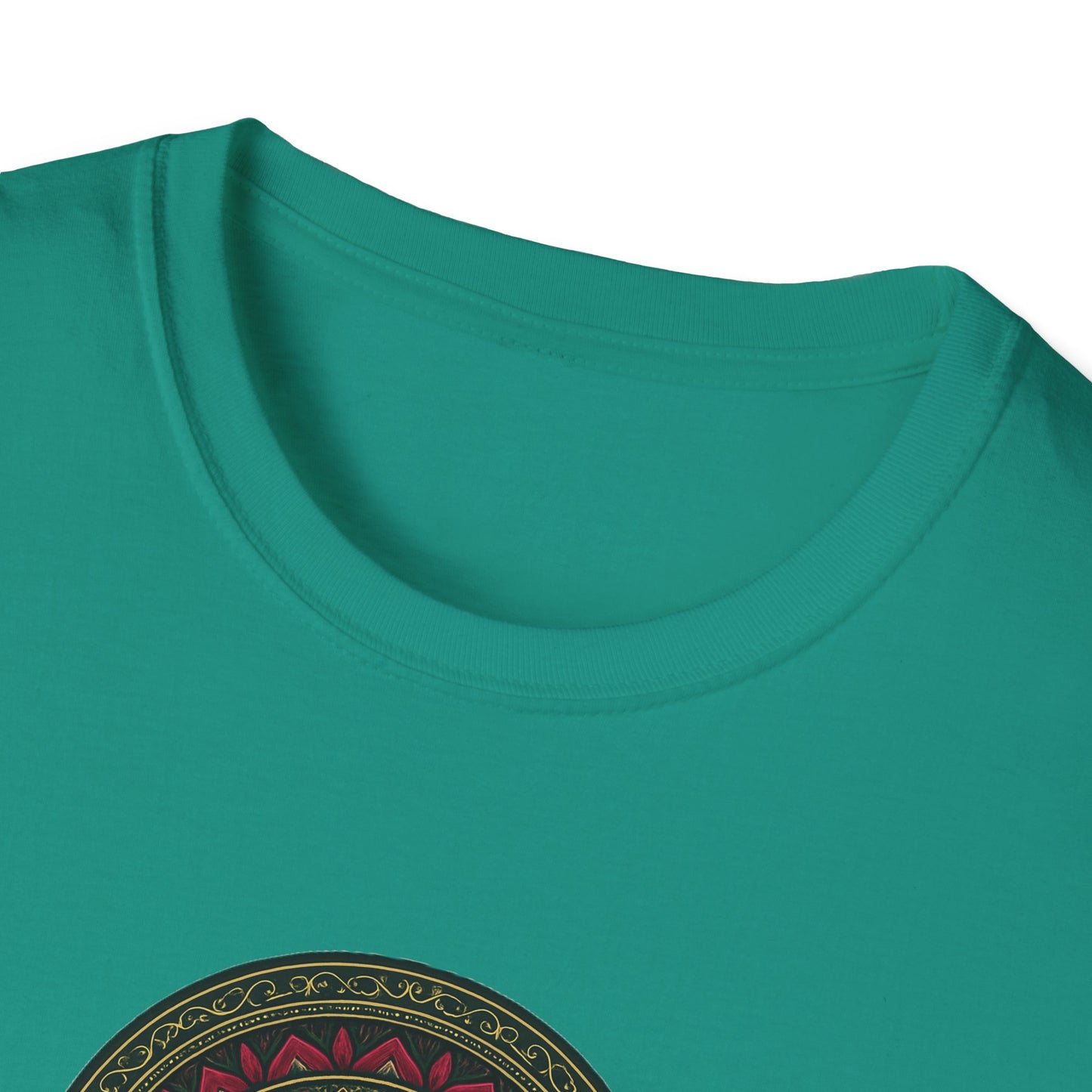 Mandala Pattern Unisex Softstyle T-Shirt, Relaxed Fit Tee, Gift for Meditation Lovers, Casual Wear, Festival Apparel