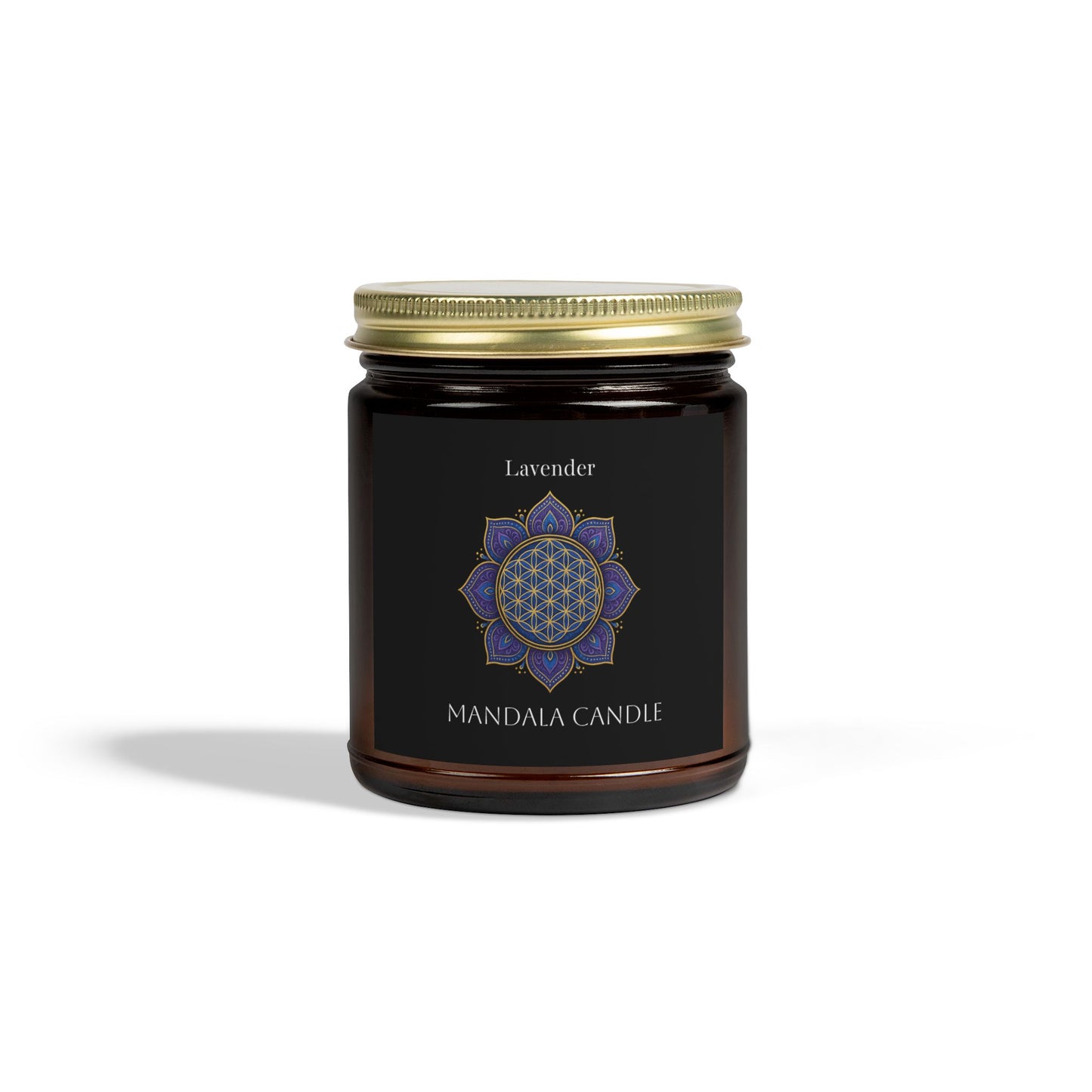 Flower of Life Sacred Geometry Scented Candle, Soy Wax, Floral Aroma, Meditation, Yoga, Self-Care
