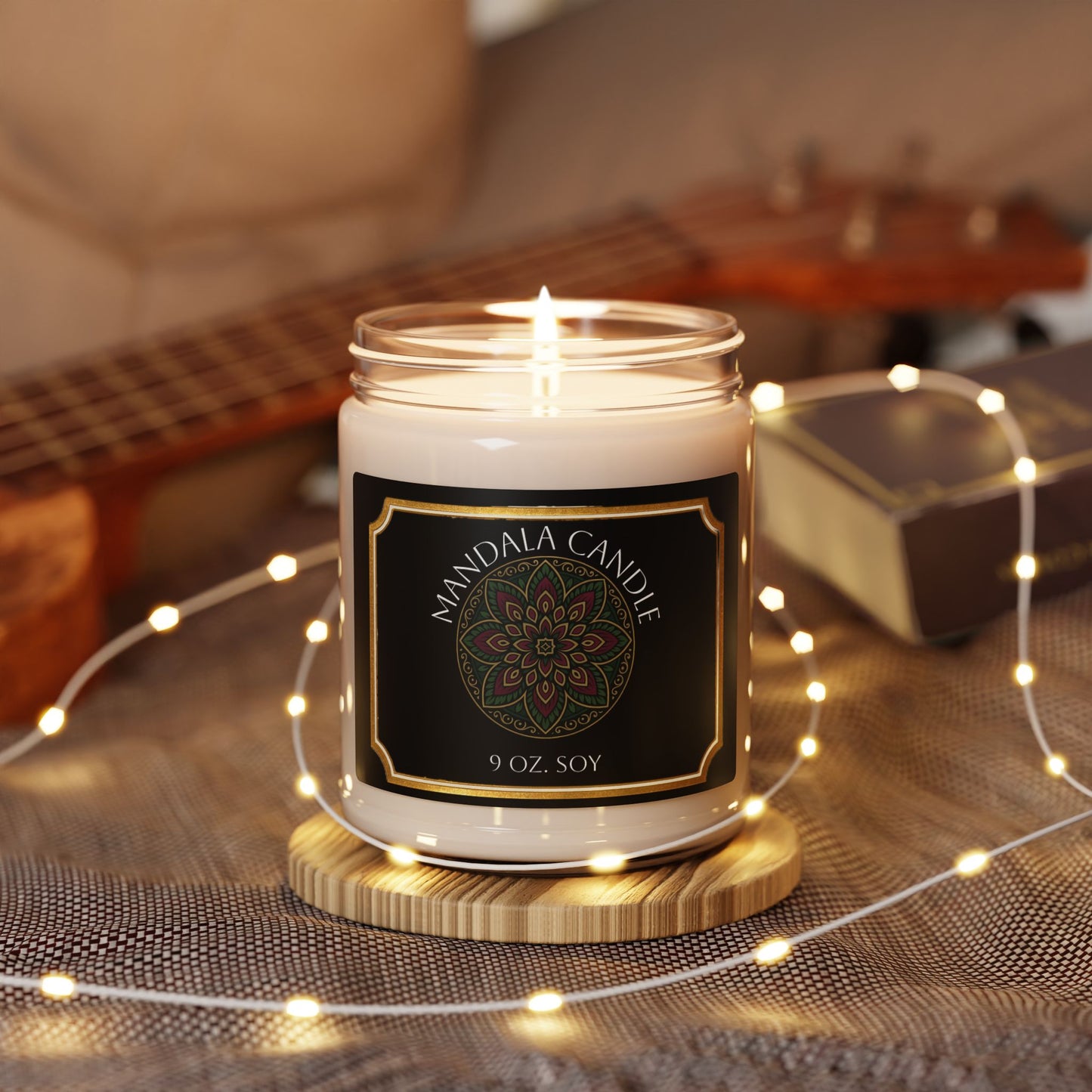 Star Flower Mandala inspired Soy Candle Aromatherapy - Relaxation Gift