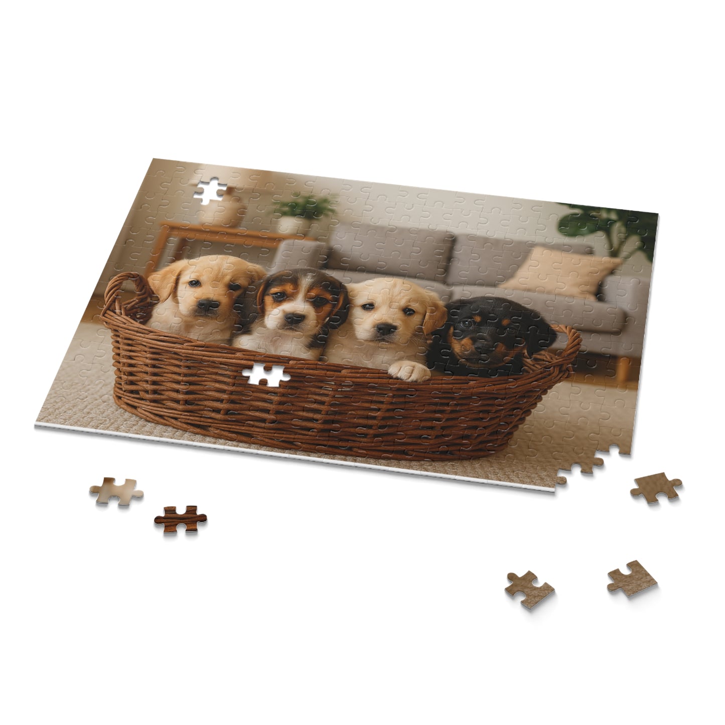 Adorable Puppy Puzzle - 120, 252, 500 Pieces, Gift for Dog Lovers, Family Activity, Pet-Themed Home Decor, Birthday Present