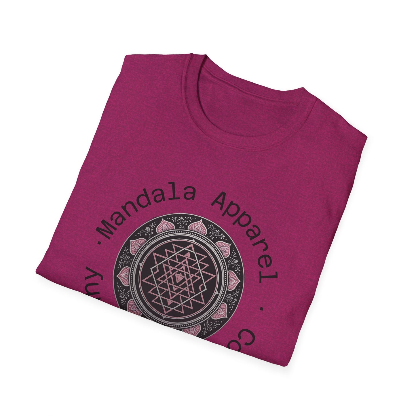 Mandala Design Unisex Softstyle T-Shirt, Bohemian Top, Yoga Apparel, Gift for Him or Her, Spiritual Clothing, Festival Wear