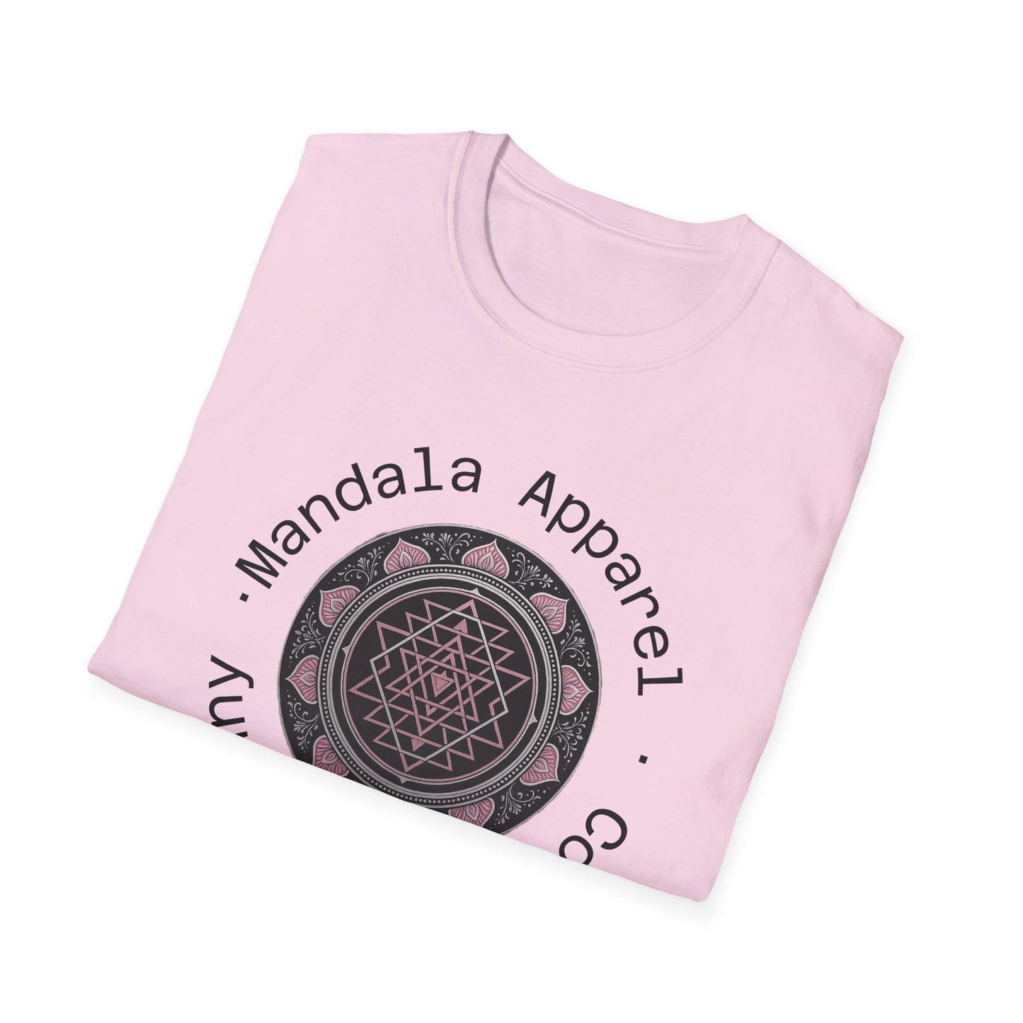 Mandala Design Unisex Softstyle T-Shirt, Bohemian Top, Yoga Apparel, Gift for Him or Her, Spiritual Clothing, Festival Wear