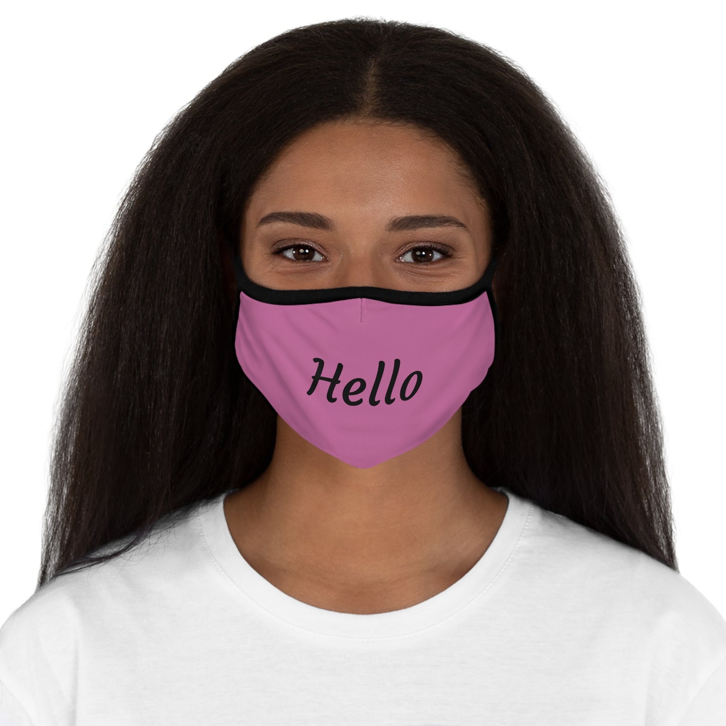 Pink Face Mask with 'Hello' Design, Stylish Face Cover, Cute Face Mask, Great for Daily Wear, Perfect Gift for Friends