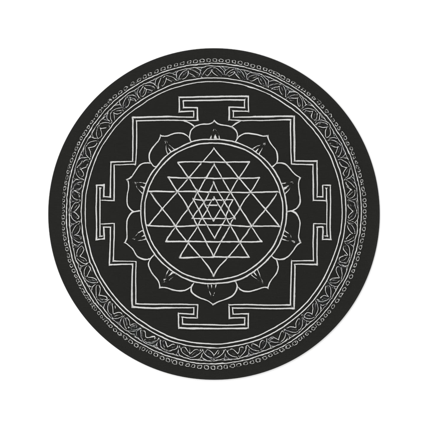 Mandala Round Rug, Boho Chic Decor, Yoga Mat, Meditation Space, Living Room Accent, Floor Covering