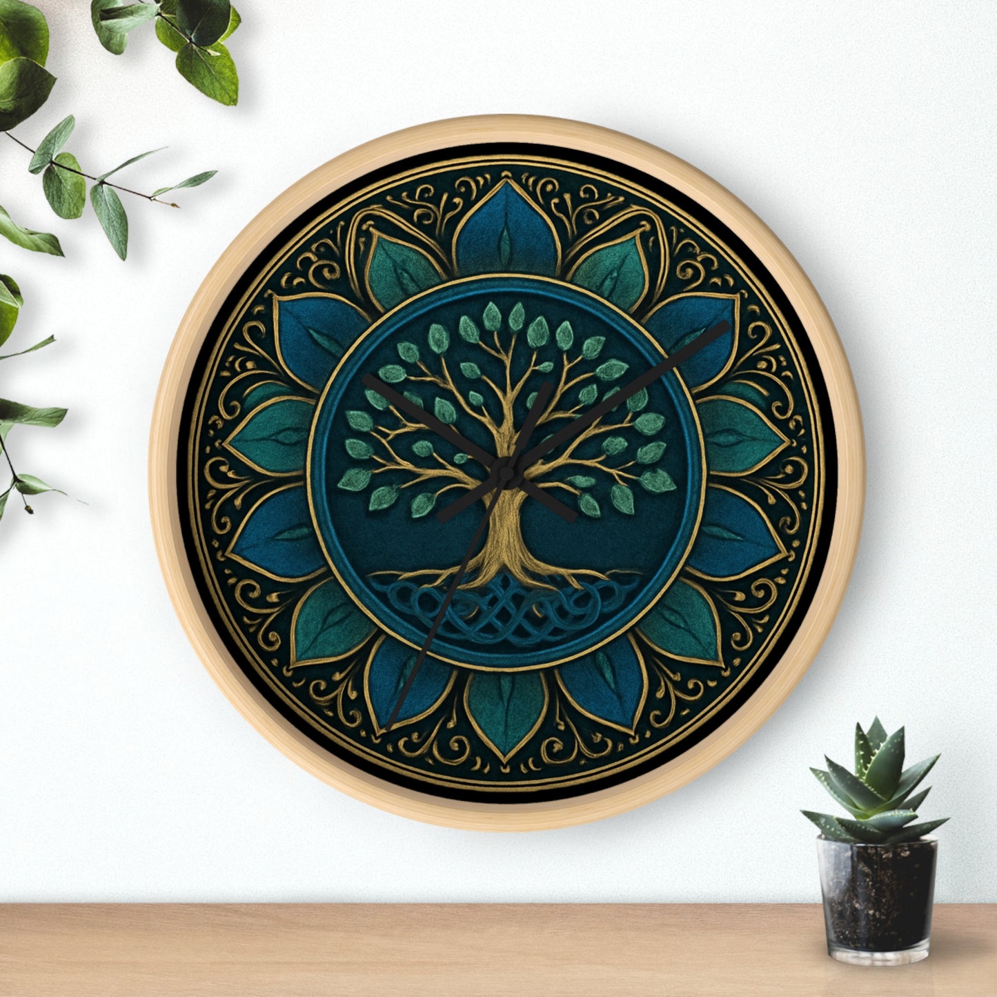 Bohemian Tree of Life Wall Clock, Home Decor, Rustic Gift, Meditation Accessories, Nature Inspired Clock