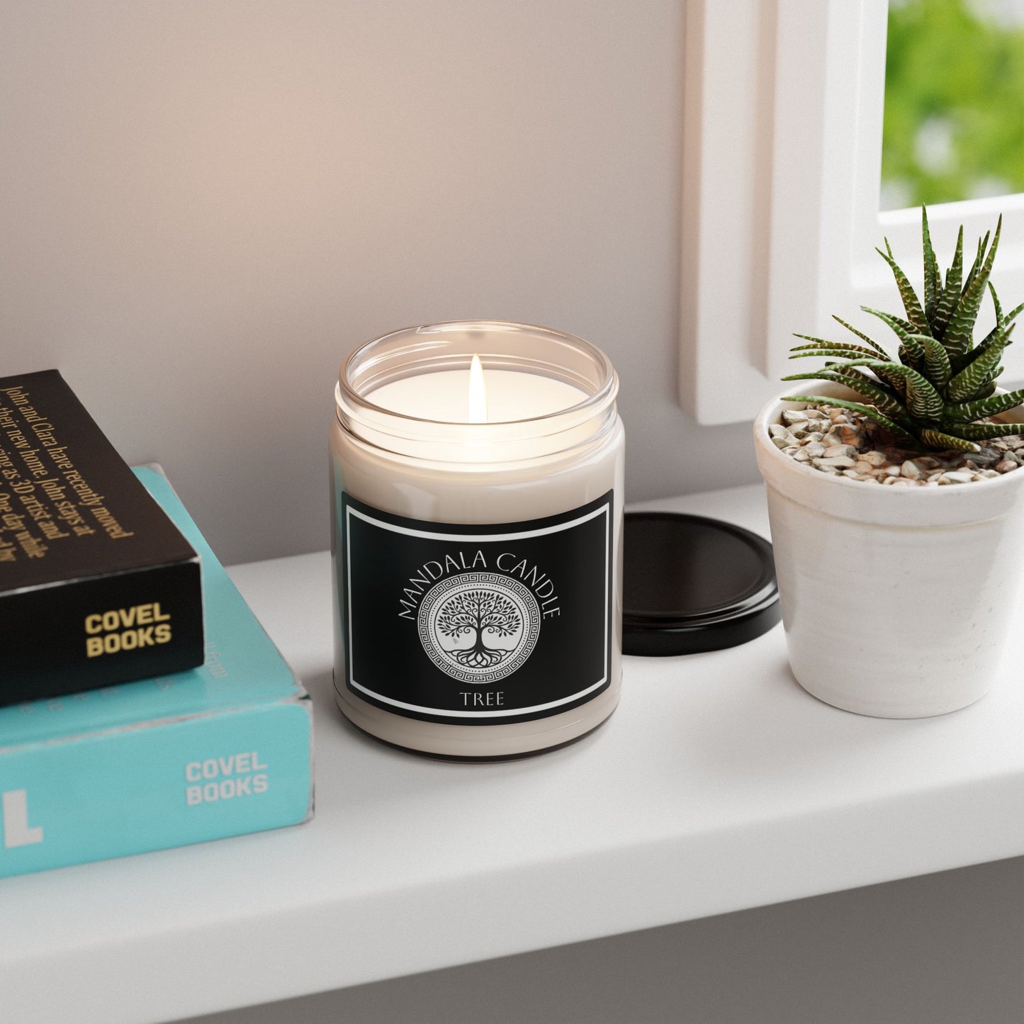 Soy Candle - Mandala Black and White Relaxing Aromatherapy Gift