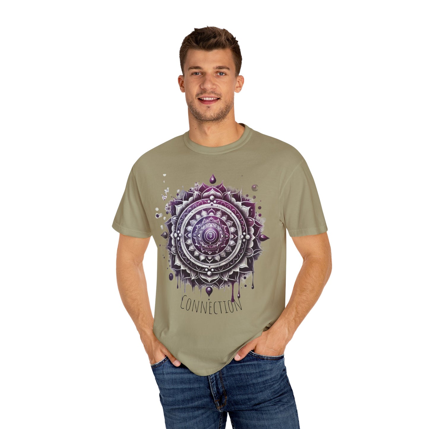 Connection Mandala Unisex Tee, Crown Chakra Spiritual T-Shirt, Mindfulness Apparel, Yoga Clothing, Gift for Her, Meditation Top