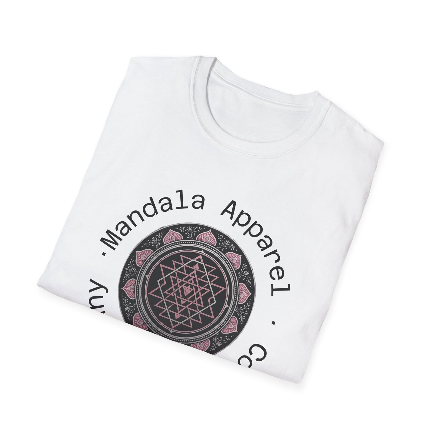 Mandala Design Unisex Softstyle T-Shirt, Bohemian Top, Yoga Apparel, Gift for Him or Her, Spiritual Clothing, Festival Wear