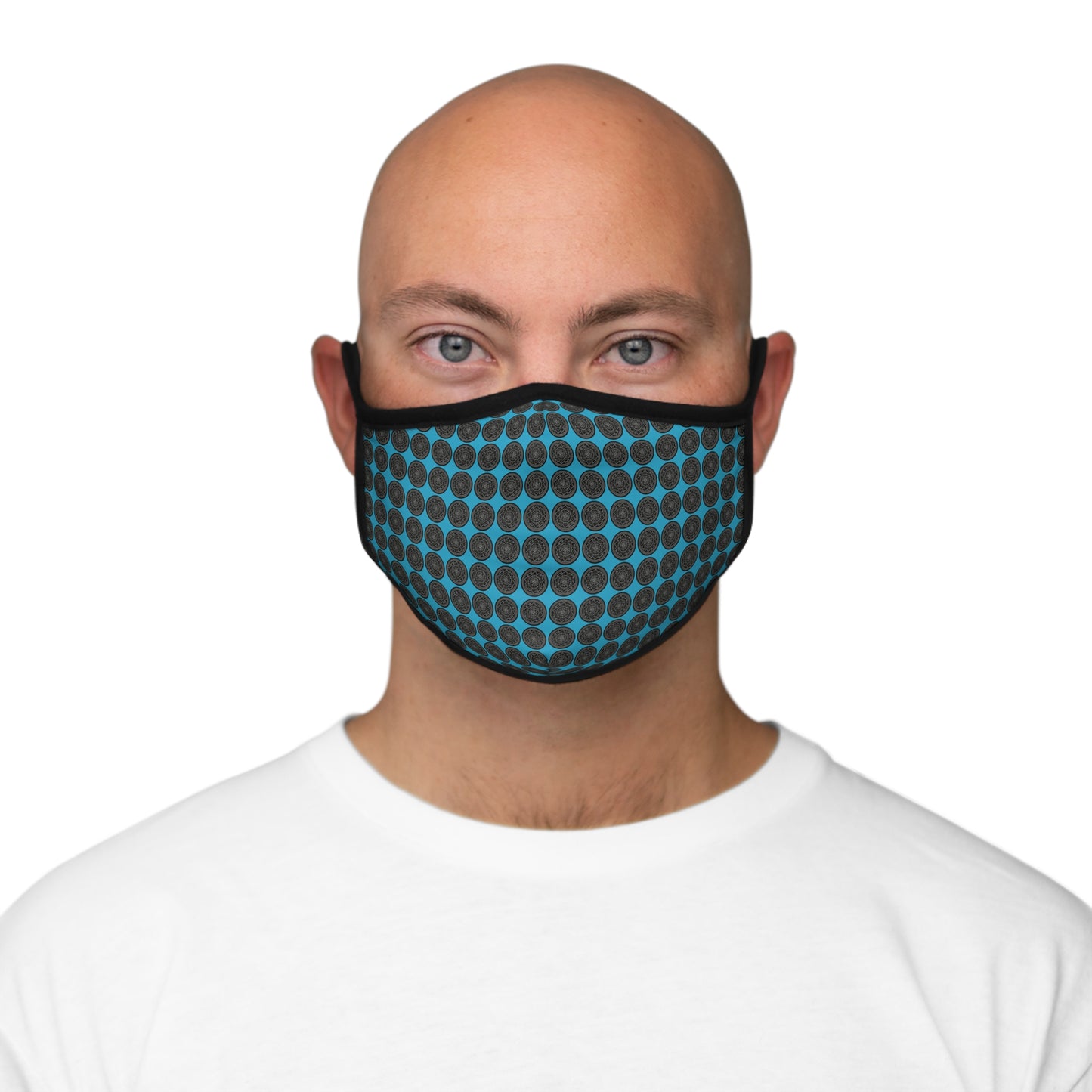 Stylish Fitted Face Mask with Blue Dots, Reusable Fashion Mask, Gift for Her, Face Covering for Everyday Use, Protective Mask