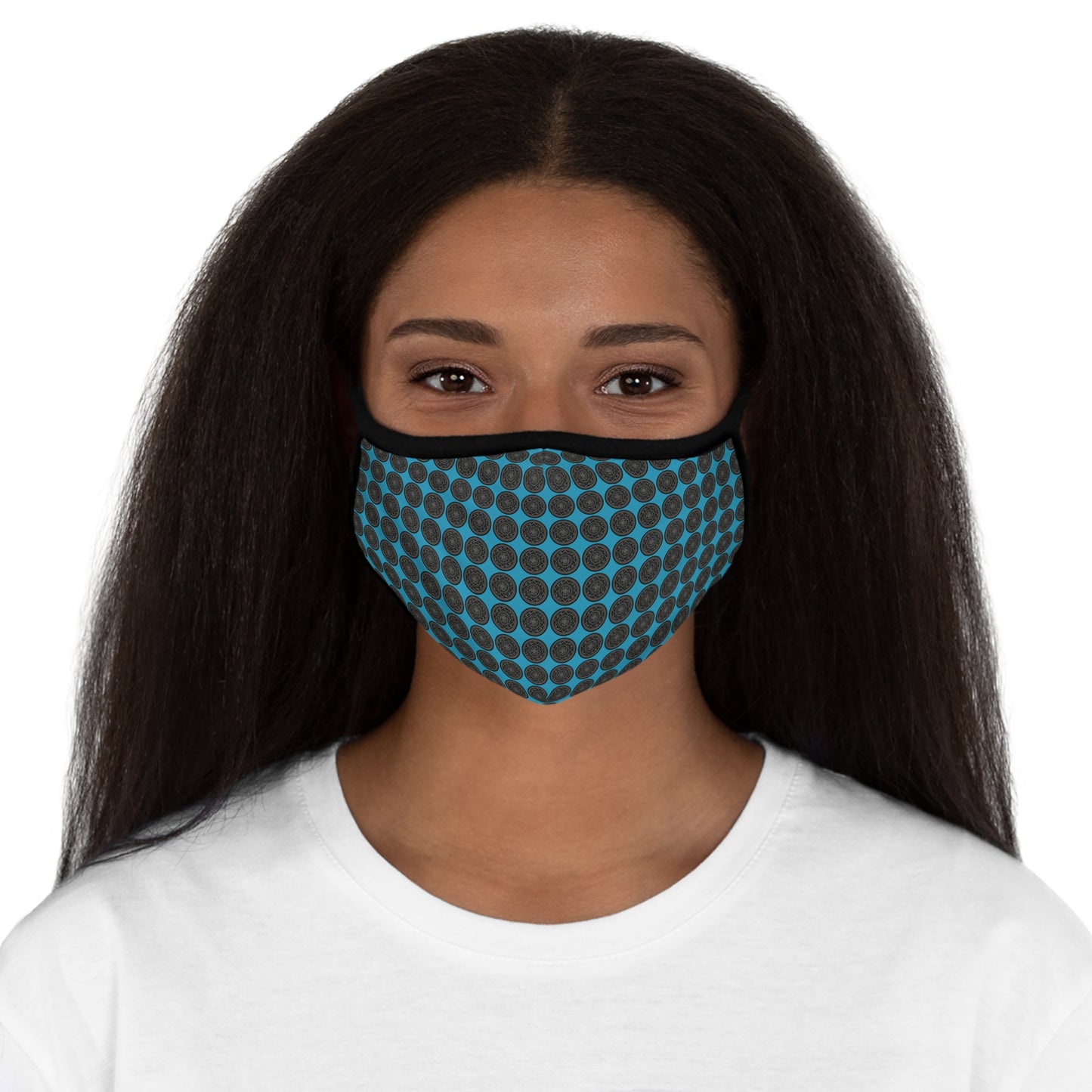 Stylish Fitted Face Mask with Blue Dots, Reusable Fashion Mask, Gift for Her, Face Covering for Everyday Use, Protective Mask