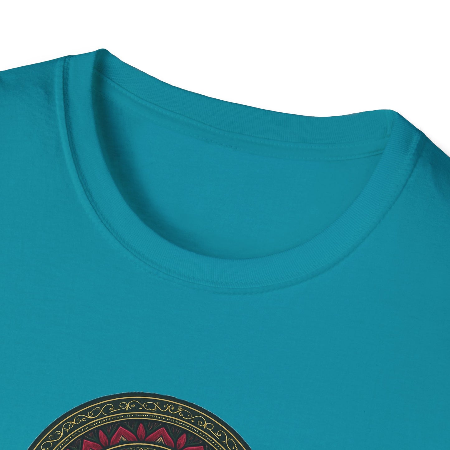 Mandala Pattern Unisex Softstyle T-Shirt, Relaxed Fit Tee, Gift for Meditation Lovers, Casual Wear, Festival Apparel