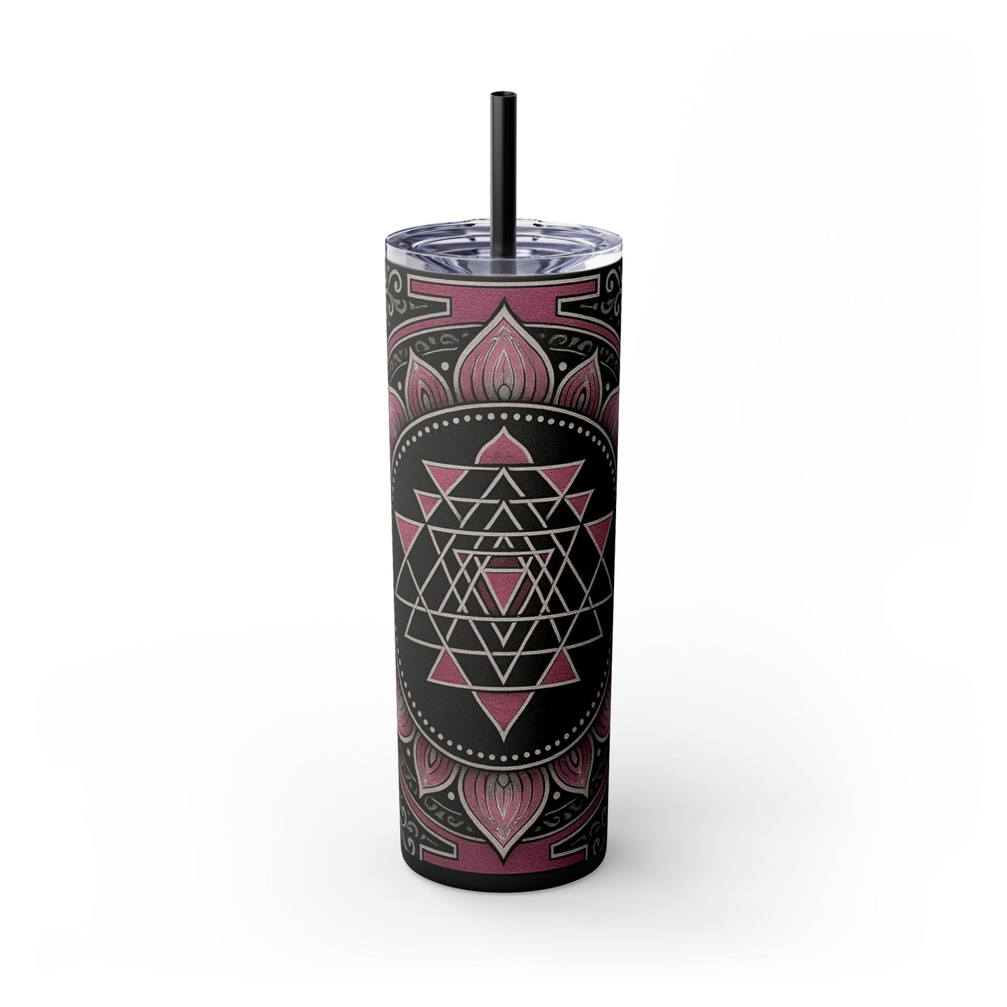 Bohemian Mandala Skinny Tumbler, Perfect for Yoga, Meditation, Gift for Her, Reusable Travel Mug, Spiritual Drinkware