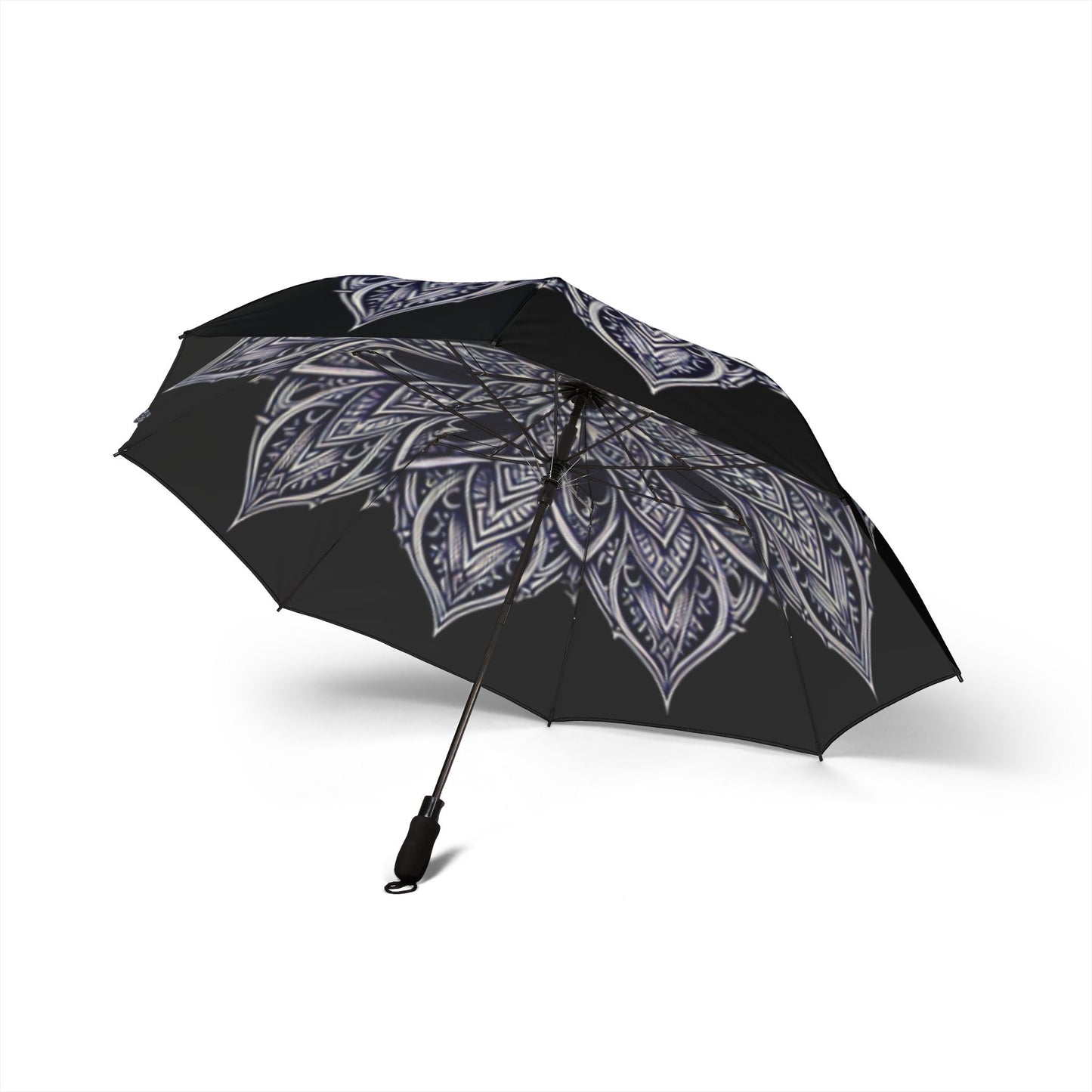 Elegant Mandala Semi-Automatic Foldable Umbrella - Stylish Rain Gear, Floral Metro Umbrella, Unique Gift for Her, Travel Friendly