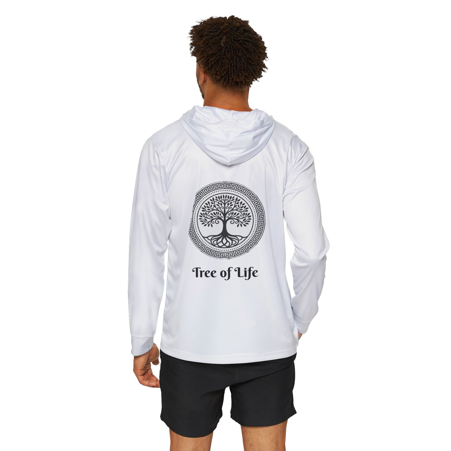 Tree of Life Sacred Geometry Men's Hoodie in White