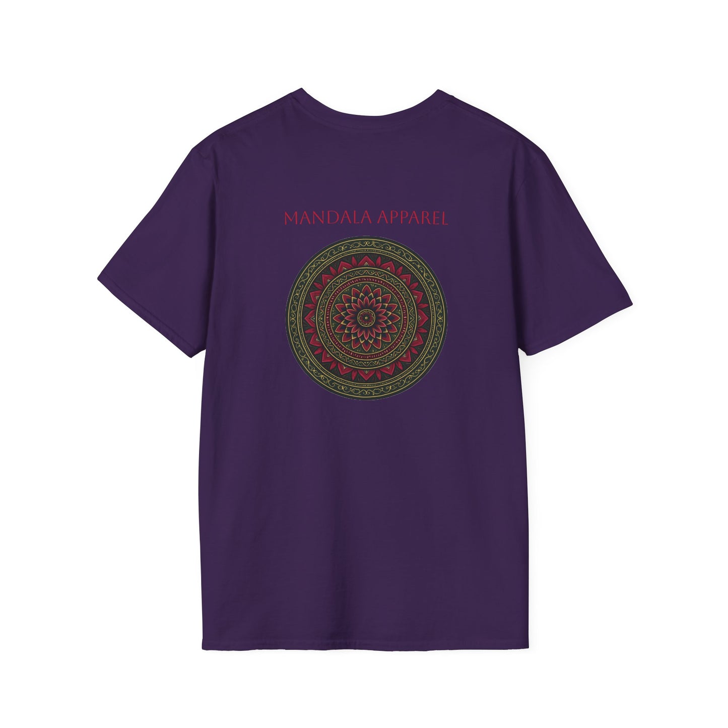 Mandala Pattern Unisex Softstyle T-Shirt, Relaxed Fit Tee, Gift for Meditation Lovers, Casual Wear, Festival Apparel