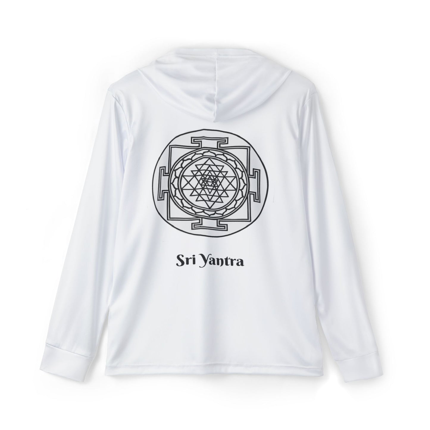Men's Sri Yantra Sacred Geometry Design in White, Sports Warmup Hoodie