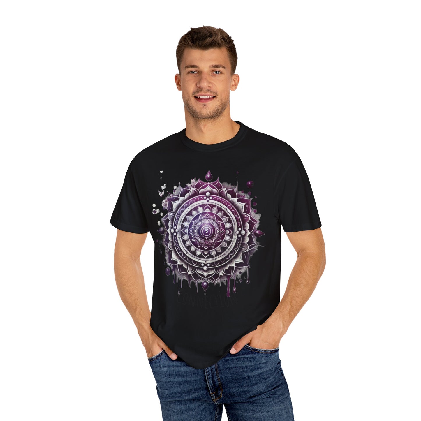 Connection Mandala Unisex Tee, Crown Chakra Spiritual T-Shirt, Mindfulness Apparel, Yoga Clothing, Gift for Her, Meditation Top